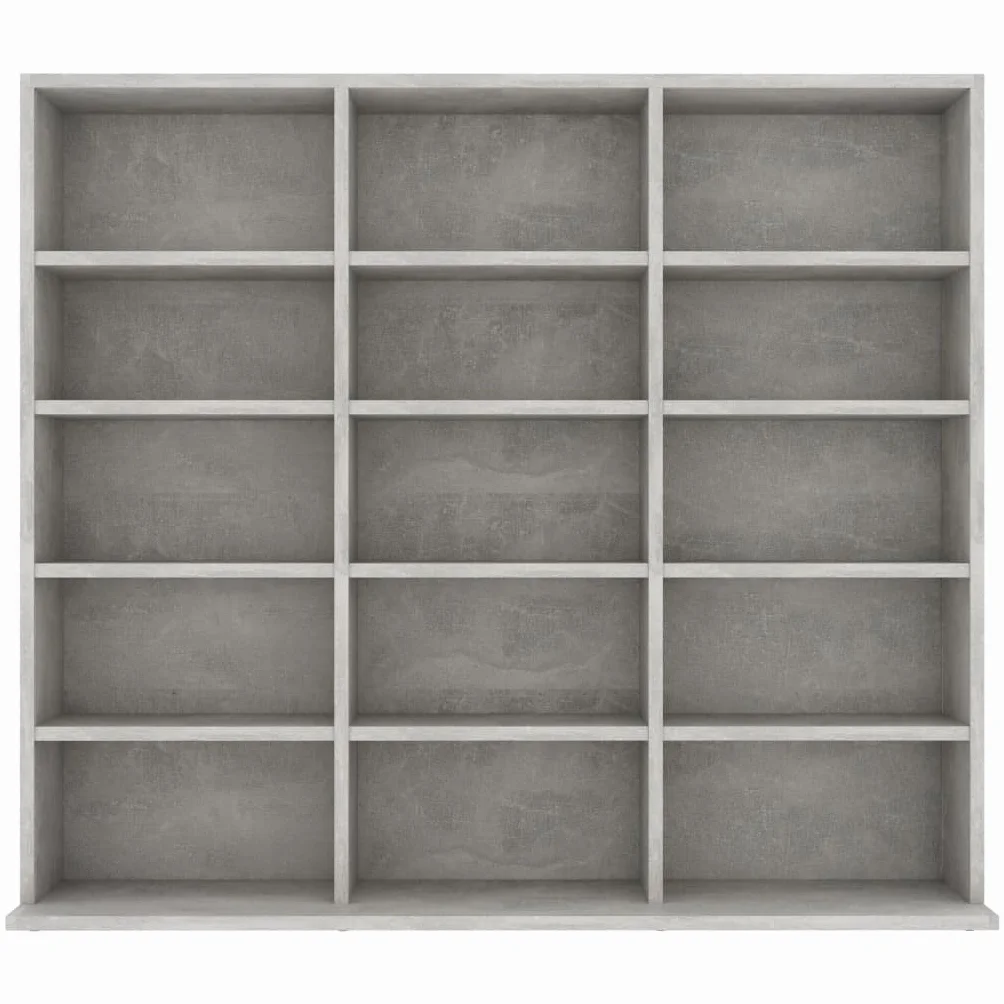Genérico Estantería para CD contrachapada Gris hormigón 102x23x89,5 cm,Almacenamiento para CD y DVD-801791