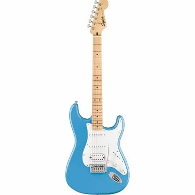 Squier by Fender - Guitarra eléctrica Sonic® Stratocaster® de edición limitada, HSS, diapasón de arce, golpeador blanco, azul California