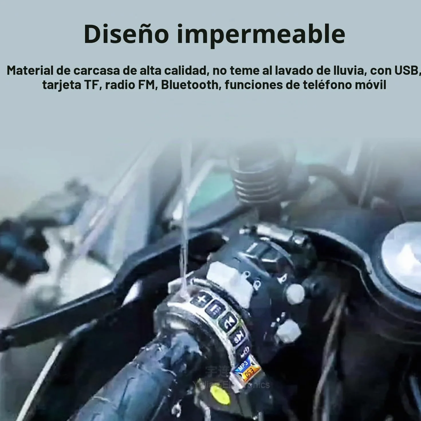 Altavoz moto manillar Systèmes Audio stéréo de guidon Avec Radio FM et Bouton de contrôle, gamme complète étanche Bluetooth Haut-parleurs stéréo Pour Scooter 12V VTT