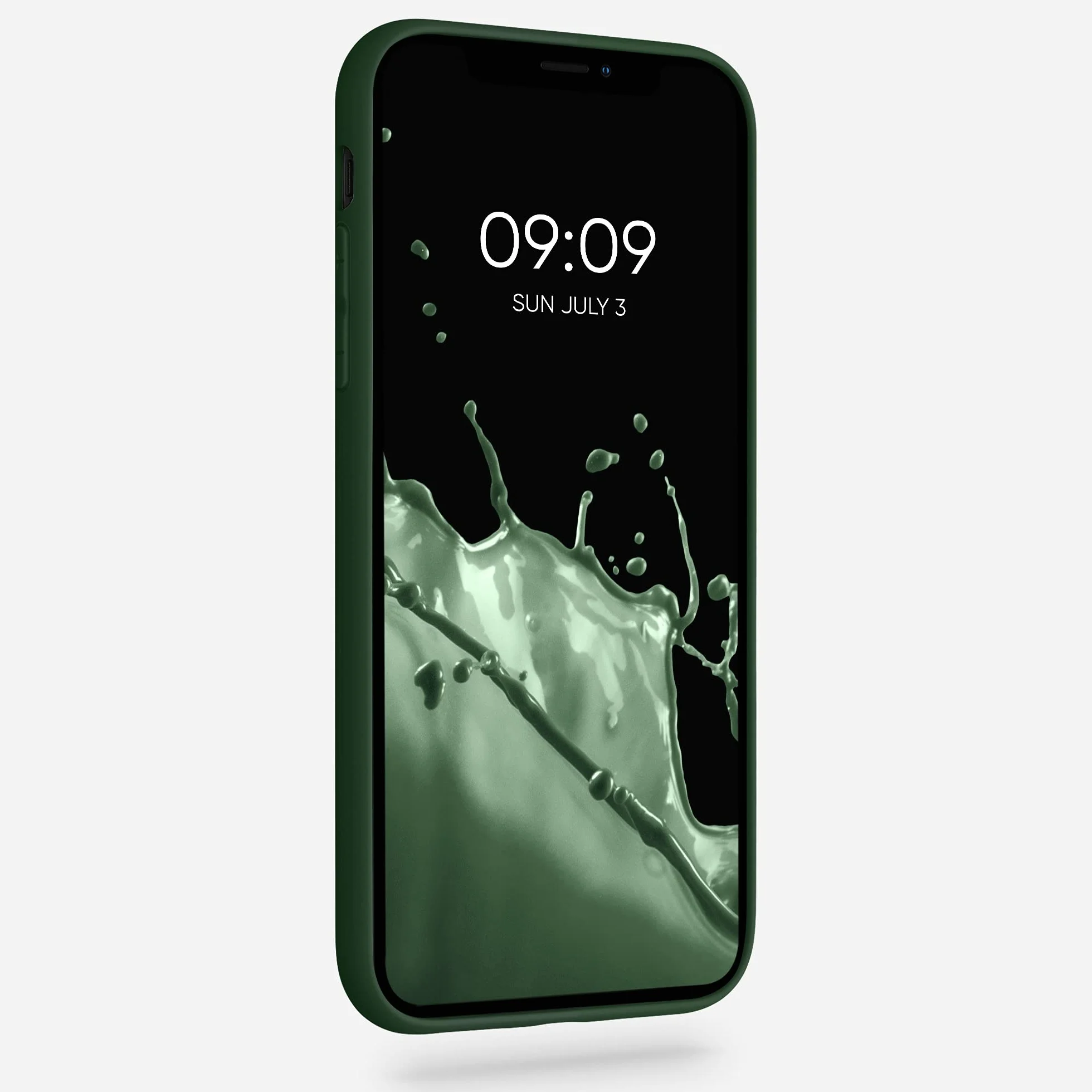 kwmobile Funda para Apple iPhone XR Carcasa - Ultrafina de TPU y Silicona con Bordes elevados anticaídas - Verde Oscuro Mate