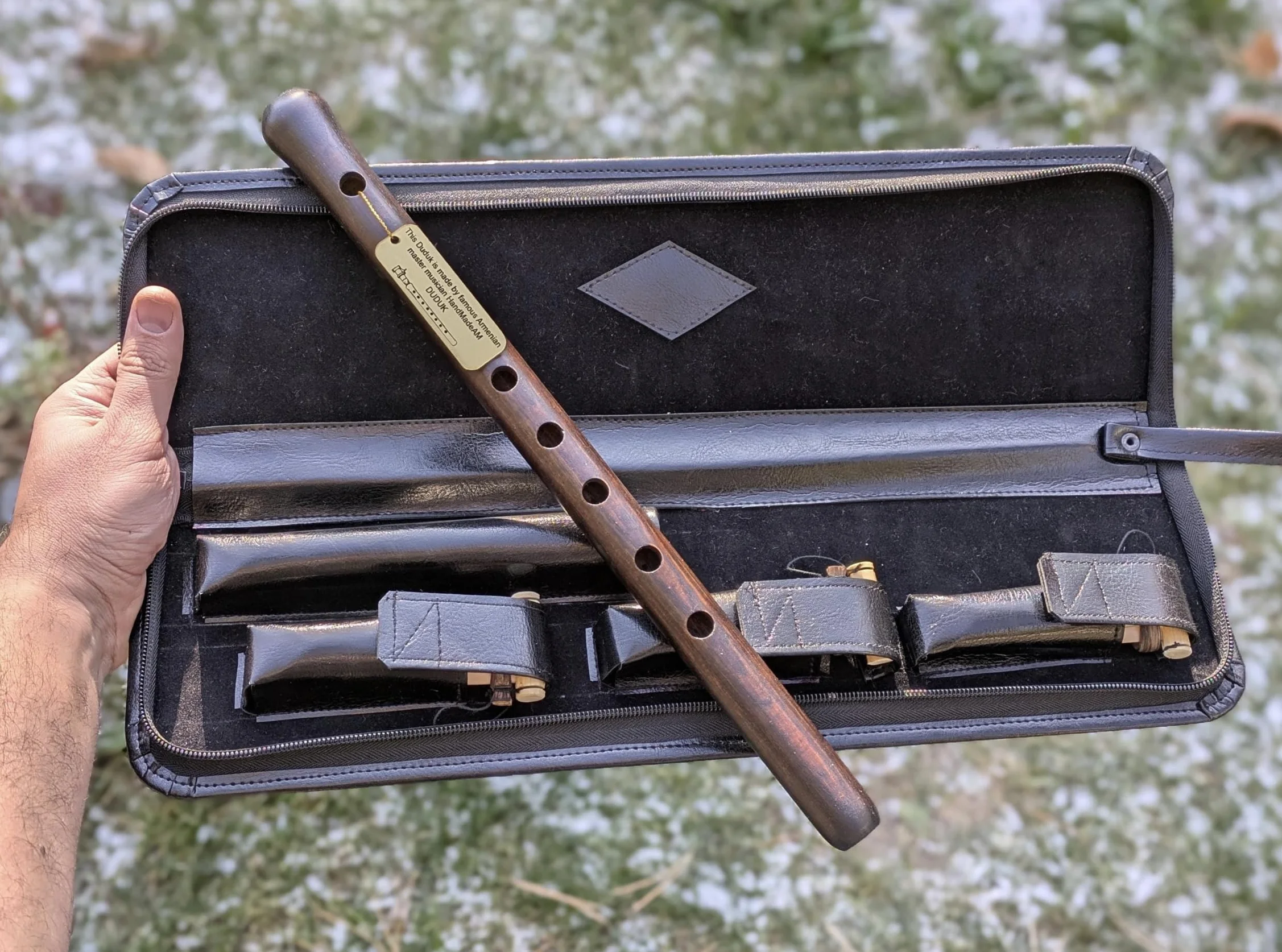Duduk profesional, Key A Duduk, Duduk armenio, funda de cuero, 3 cañas profesionales e instrucciones de juego, Duduk de madera de albaricoque, flauta armenia, el mejor regalo de Armenia