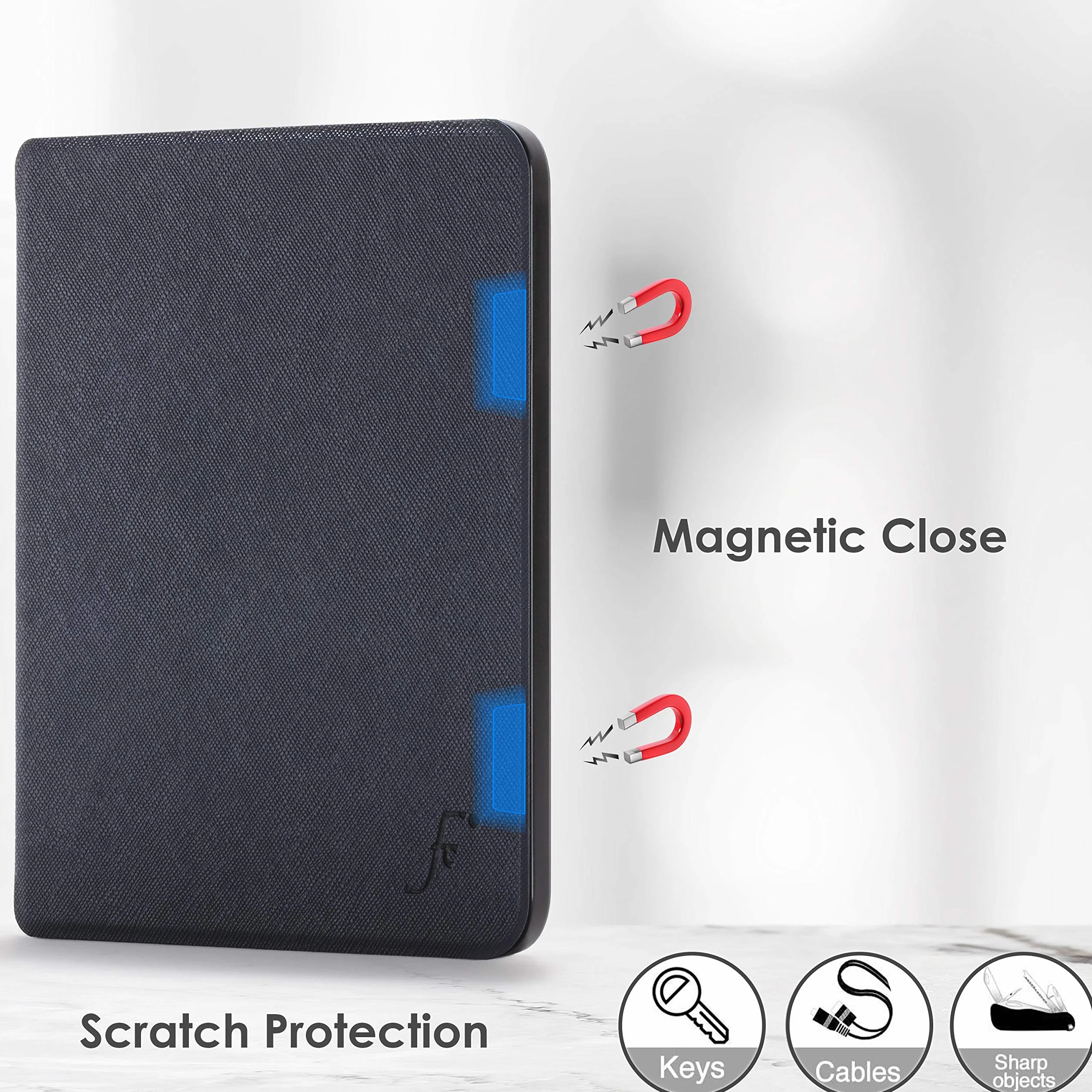 Forefront Cases Funda para Pocketbook Verse Lite (Modelo: 2025) - Delgado, Ligera y Protectora Funda para Pocketbook Verse Lite con Smart Auto Sueño Estela Función (Carcasa) - Azul Marino