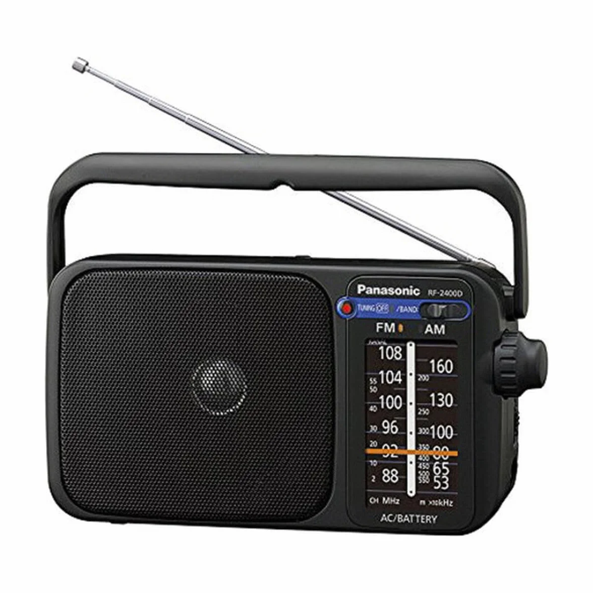 Panasonic RF-2400DEG-K - Radio Portátil FM/Am, (770mW, Iluminación LED, FM/Am, Fácil y Simple de Usar, Sintonizador Digital, Altavoz Amplio Rango 10 cm, Asa para Transportar) Color Negro