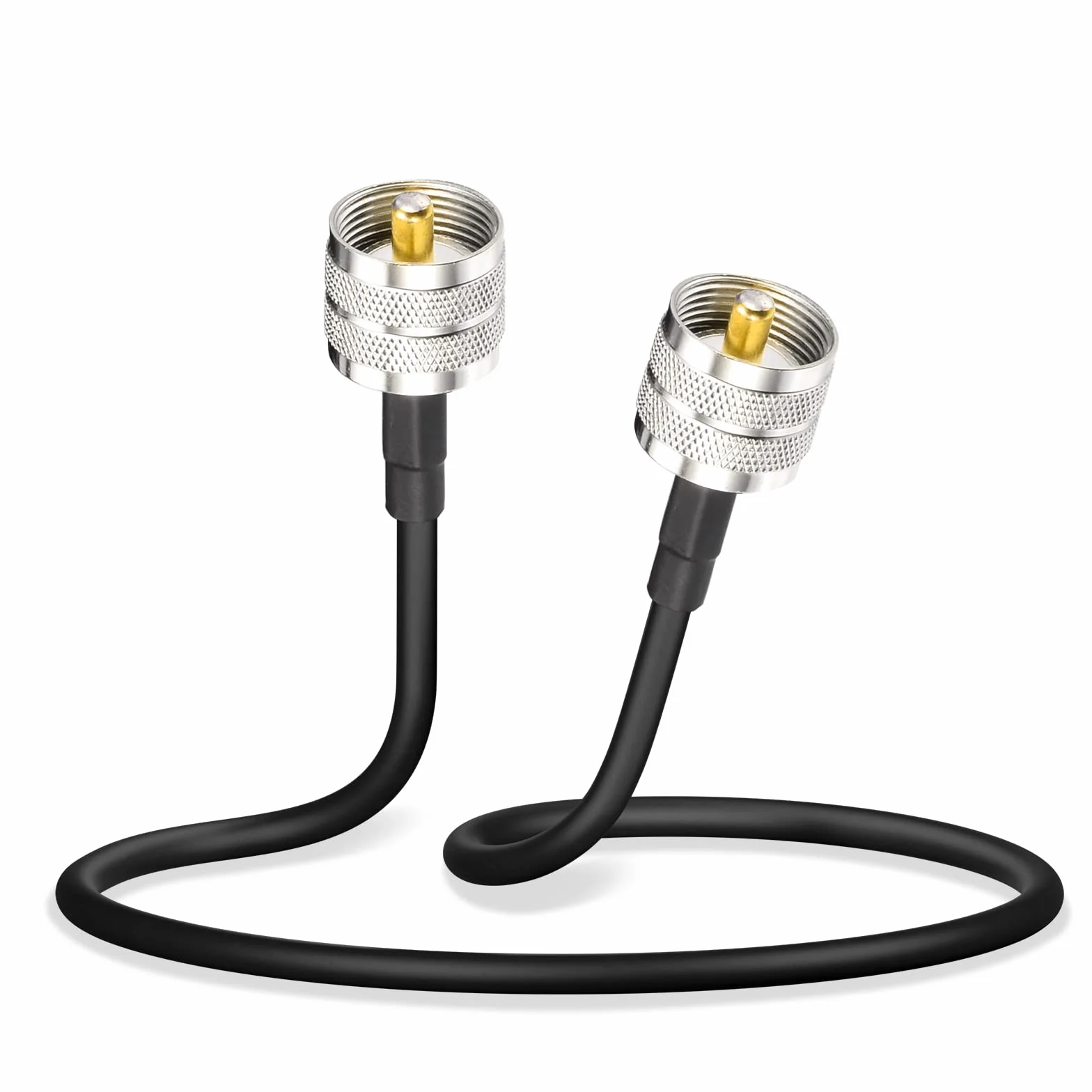 Bingfu Cable Coaxial de Extensión UHF PL259 Macho a Macho RG58 30cm para Radioaficionado