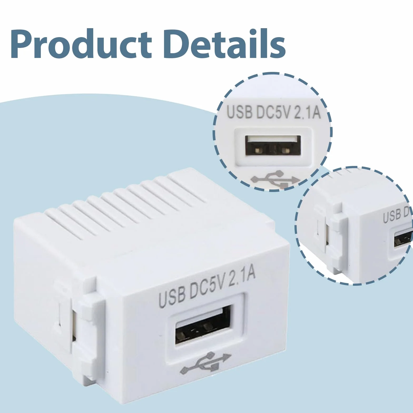 Módulo de alimentación USB 3 unidades, fuente de alimentación USB empotrada: enchufe de 220 V a transformador de 5 V, enchufe de carga USB de 2,1 A, adaptador de conmutación para dispositivos USB y