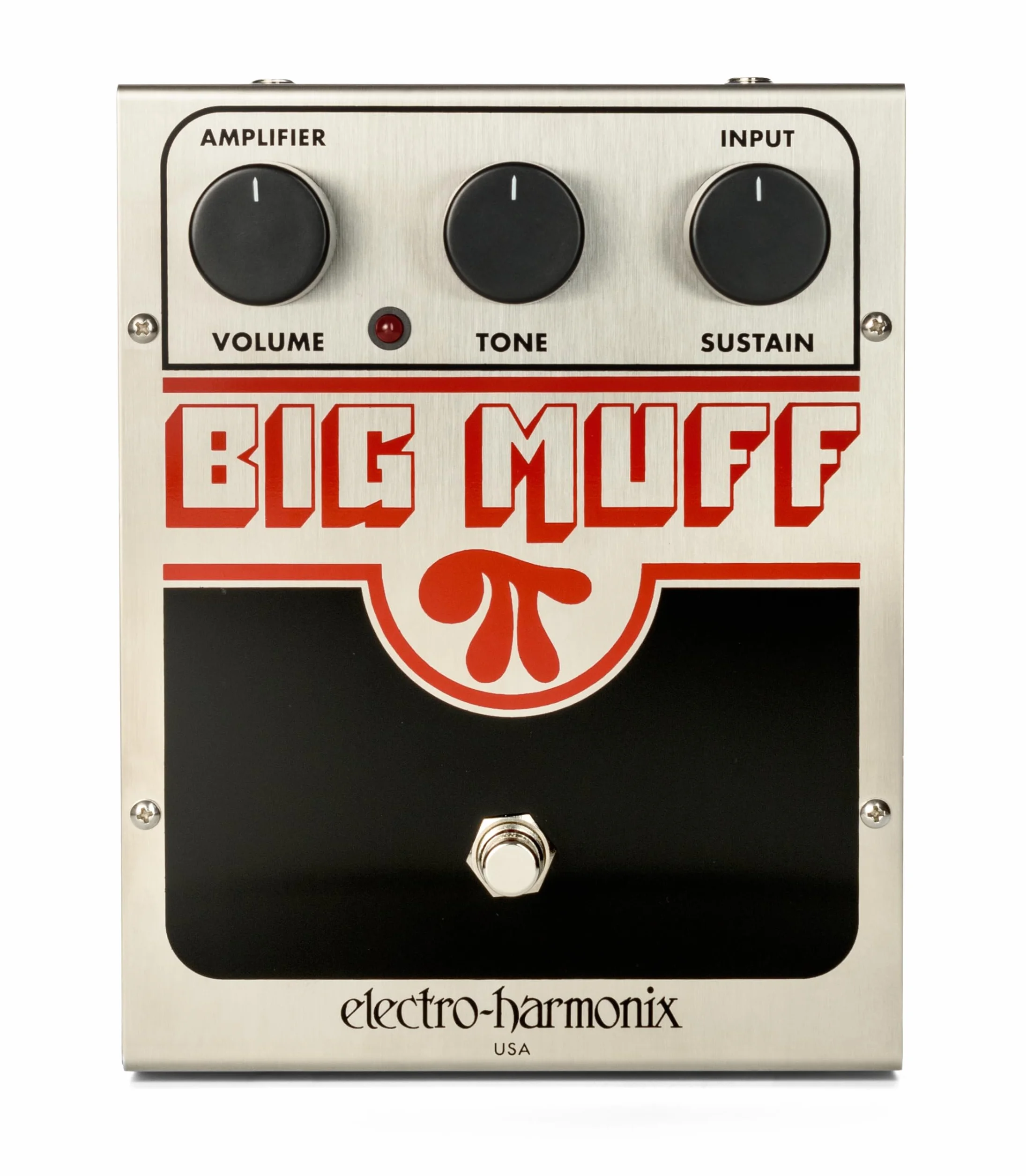 Electro-Harmonix USA Big Muff Big Muff Pi - Pedal de distorsión para guitarra, color plateado, US BM