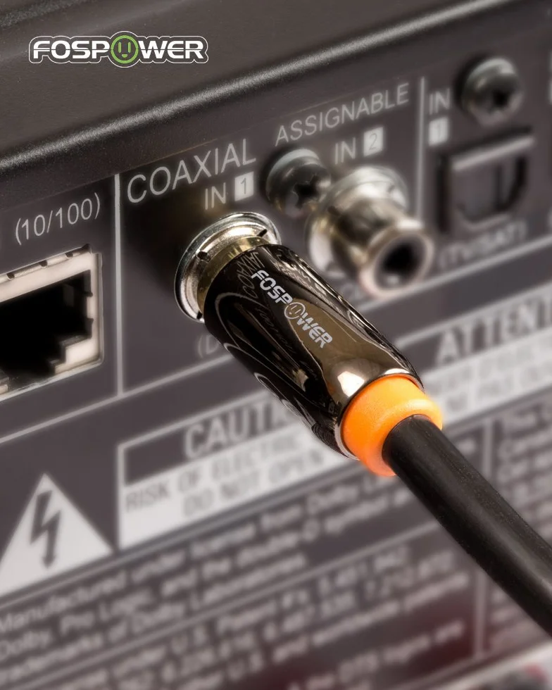 FosPower Cable RCA Audio 90cm Macho a Macho 24K Oro Chapado S/PDIF Coaxial Digital