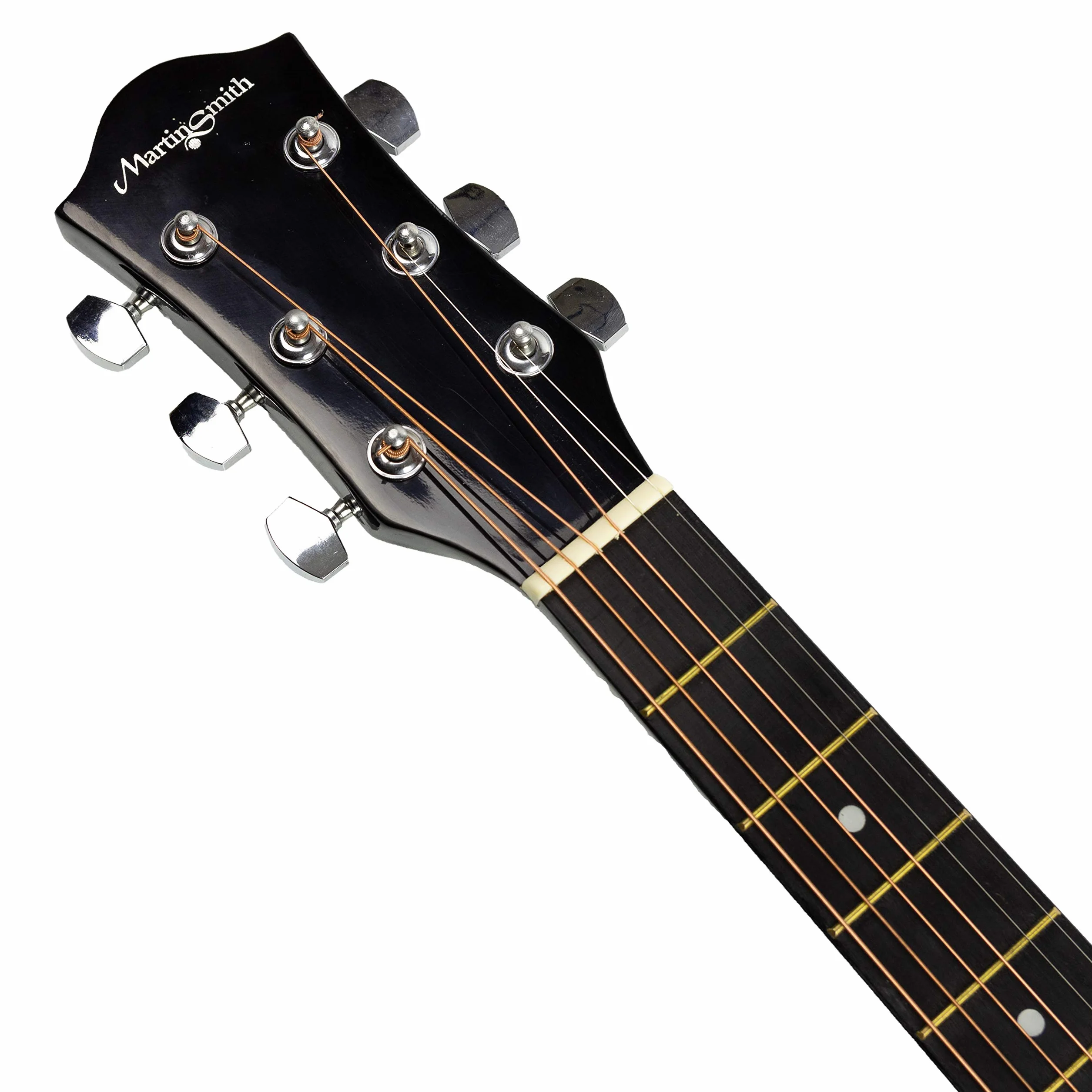 Martin Smith Kit de Guitarra Acústica Tamaño Completo para Principiantes, Natural, 6 Cuerdas de Acero con Soporte, Afinador, Funda, Correa, Púas y Clases