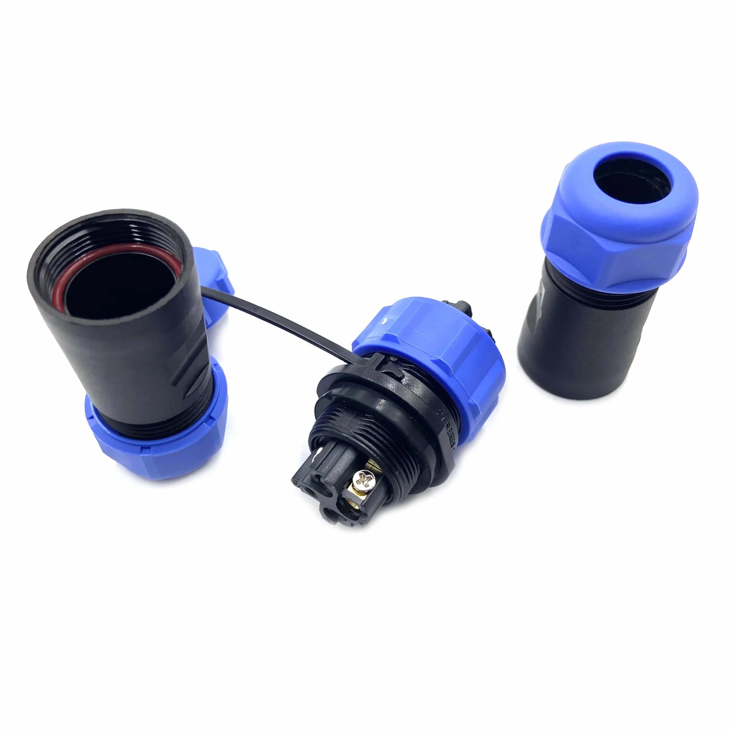 Conector Enchufe de aviación SP21 de 4 pines, IP68 Enchufe de aviación sin soldadura impermeable y a prueba de polvo para lámparas exteriores utiliza 500V 30A (engarzado de tornillo de cable 12 AWG)