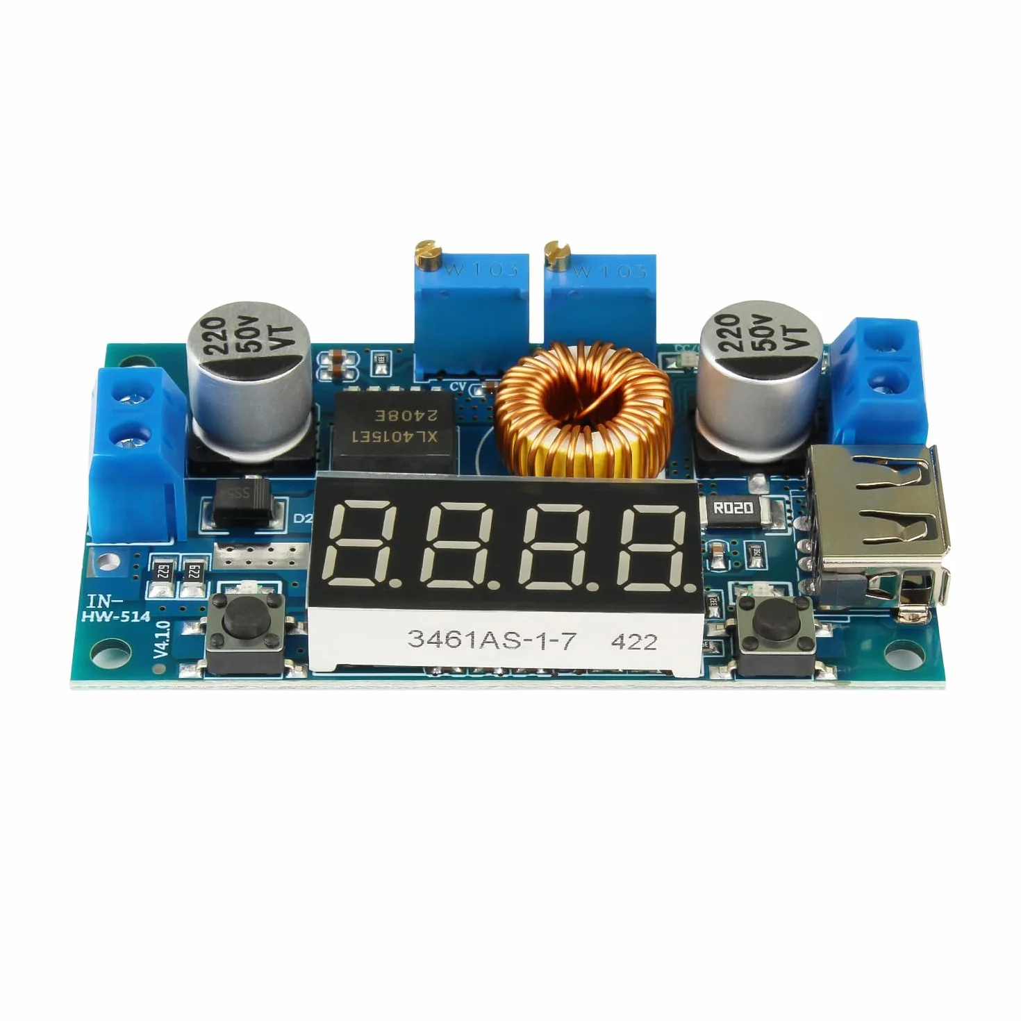 OcioDual Convertidor Regulador de Voltaje Voltimetro DC 5A 75W Step Down XL4015
