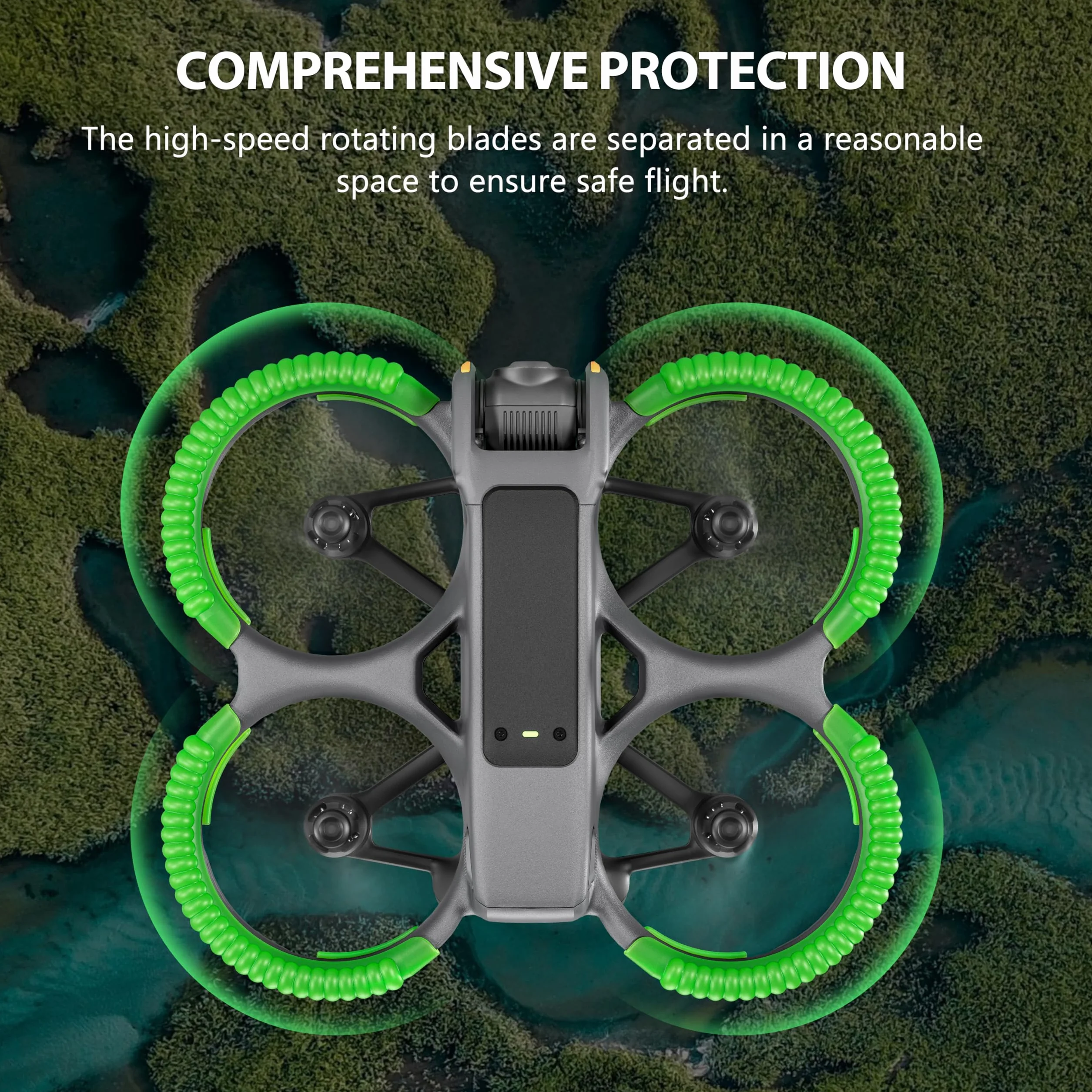 STARTRC Anillo Protector del Parachoques para DJI Avata 2 Propeller Guard, TPU Protectores de Impacto Accesorios para DJI Avata 2（verde）