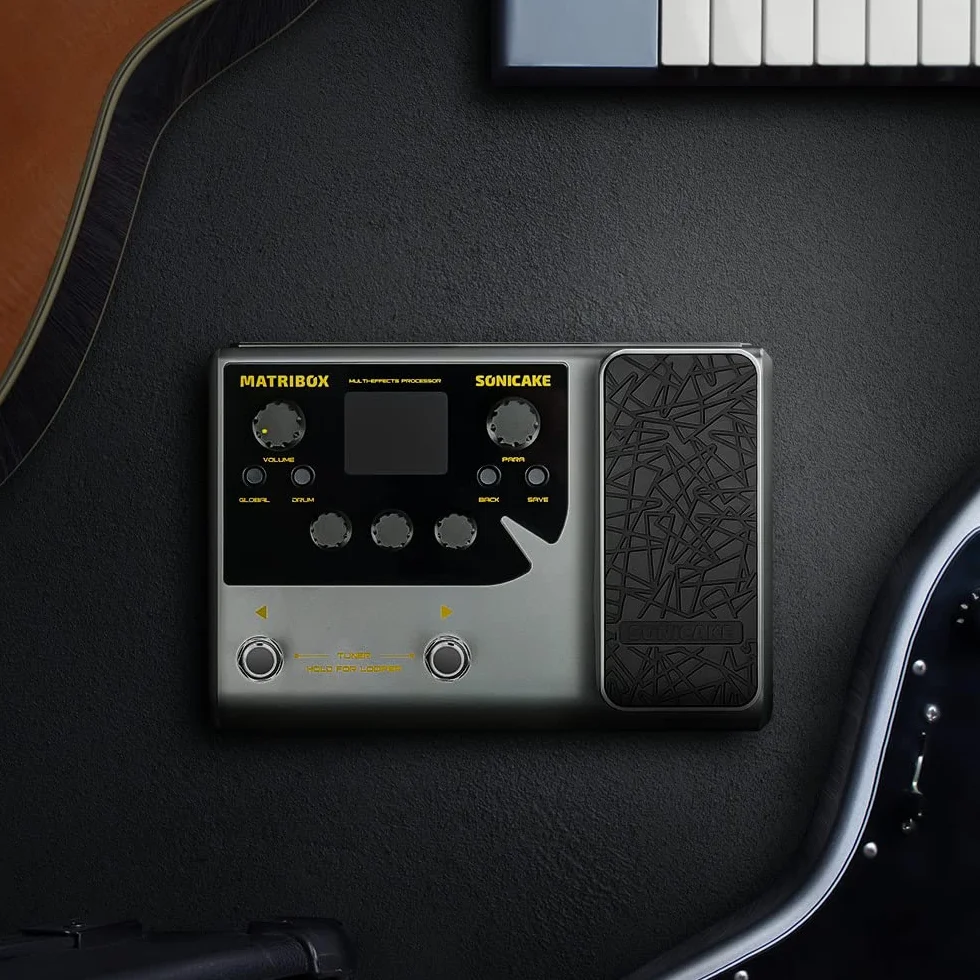 SONICAKE Pedal de guitarra Procesador multiefectos con modelado de expresión Gabinetes de infrarrojos Simulación Multi idioma Estéreo OTG Matribox