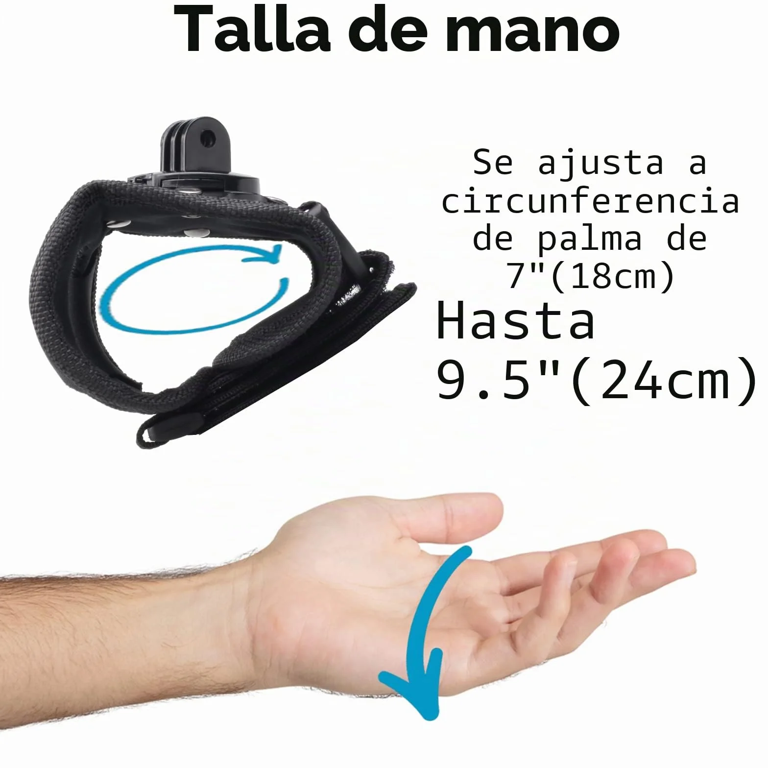 Digicharge Cámara De Acción Montada a Mano Soporte Correa De Muñeca para GoPro Lit Hero Hero13 13 Max 2 Hero12 12, DJI OSMO Action 5 Pro 4, Insta360 One, Akaso Apeman Camkong Victure Go Pro CAM Camara