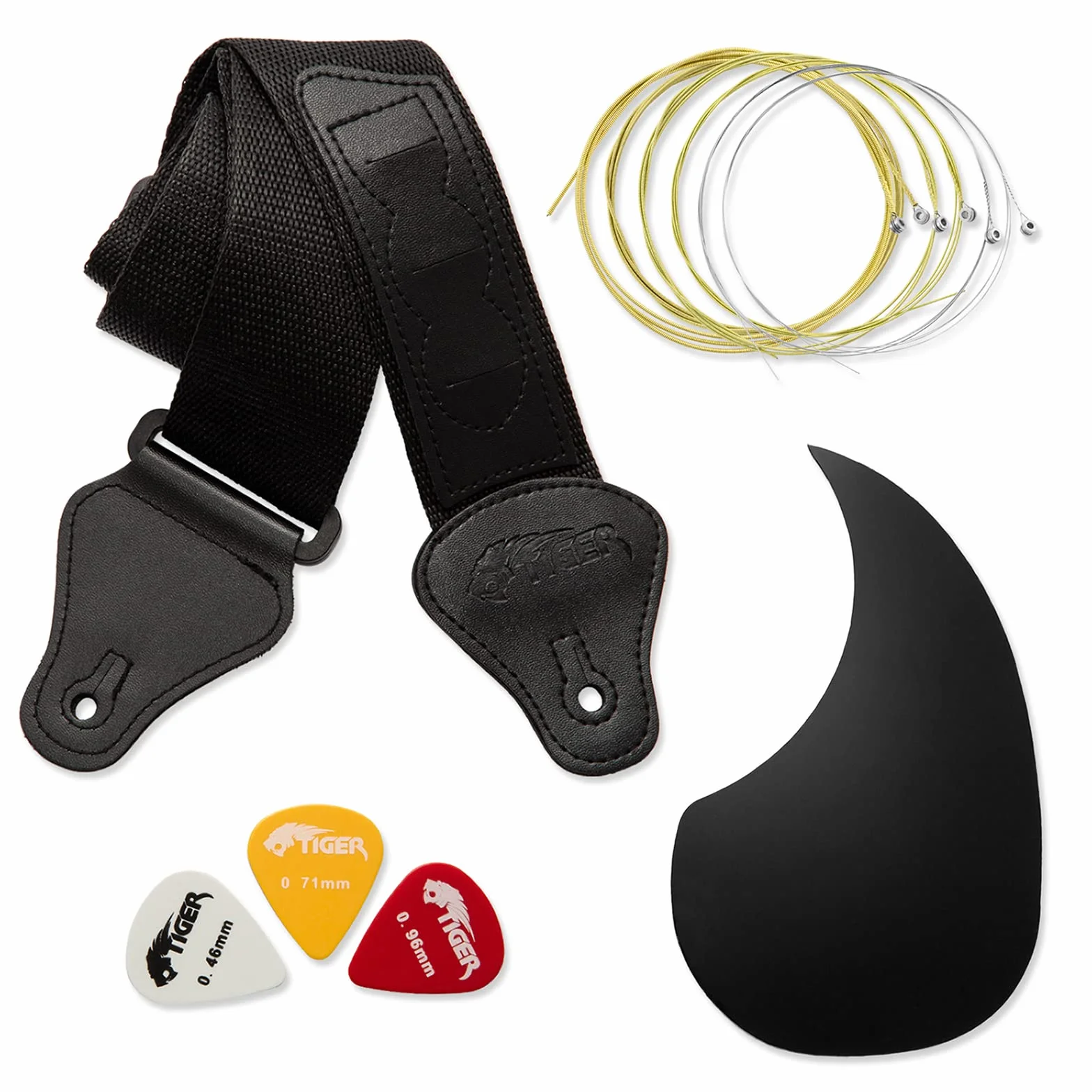 TIGER ACG4-SB Guitarra electroacústica para estudiantes de tamaño completo con ecualizador incorporado, funda, correa, cuerdas de repuesto y púas - Sunburst