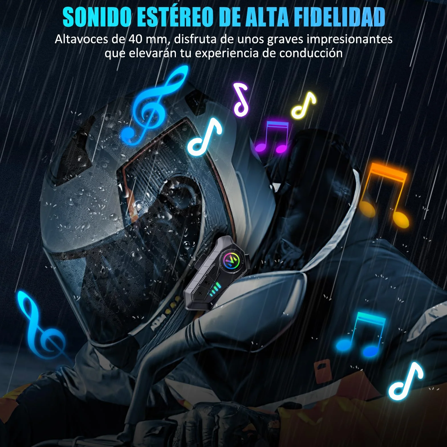Auriculares Moto Casco FEYA Y60 Manos Libres HiFi Estéreo IPX6 Cancelación de Ruido