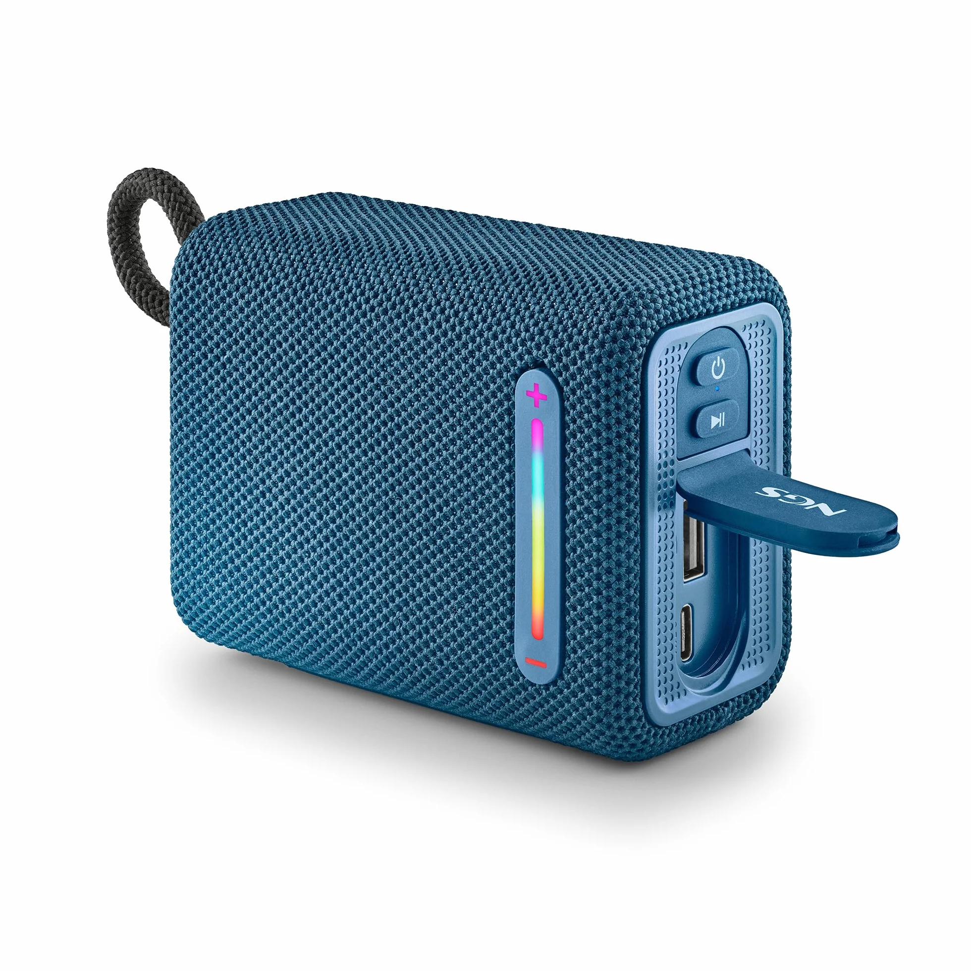 NGS Roller Furia 1 Blue - Altavoz Portátil Compatible con Tecnología Bluetooth, Luces RGB, Impermeabilidad IPX6, 15 W, True Wireless, USB, Duración Batería 9 Horas, Azul