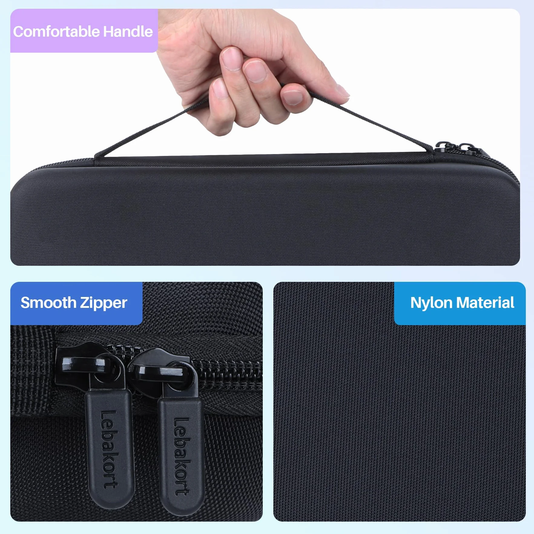 Lebakort Duro Viajar Caja Estuche Funda para Yoton 12,5"/YOOHOO 12,5"/GOnavidio 12"/Arafuna 12-12,5" /DBPOWER 12-12,5 "/WONNIE 12,5"/ieGeek 12,5" Reproductor de DVD portátil (Negro)