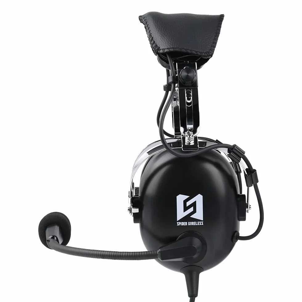 Auriculares de aviación general para piloto, compatibilidad mono y estéreo, micrófono con cancelación de ruido, cómodas almohadillas para los oídos, enchufes dobles GA, incluye bolsa