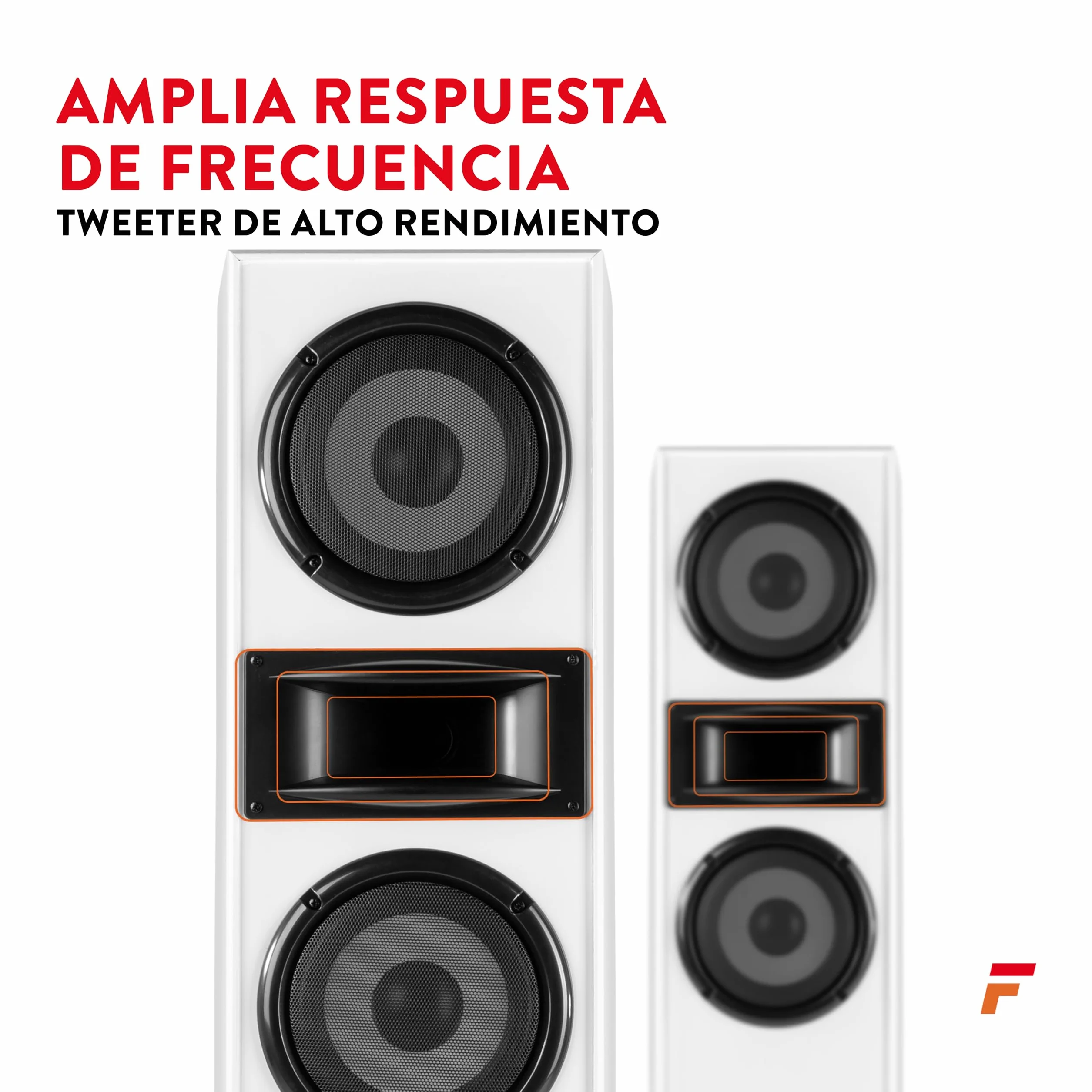 Fenton SHF700W Altavoz HiFi Columna 400 Wmax 2 x 6,5" 3 vías Blanco