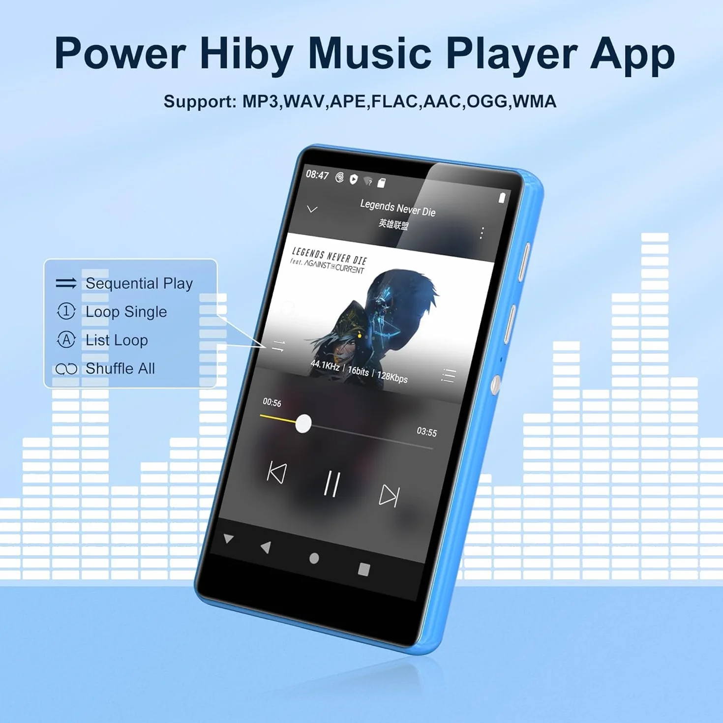 Reproductor MP3 SWOFY 80GB Bluetooth WiFi 4.0 Pulgadas Pantalla Táctil Radio FM