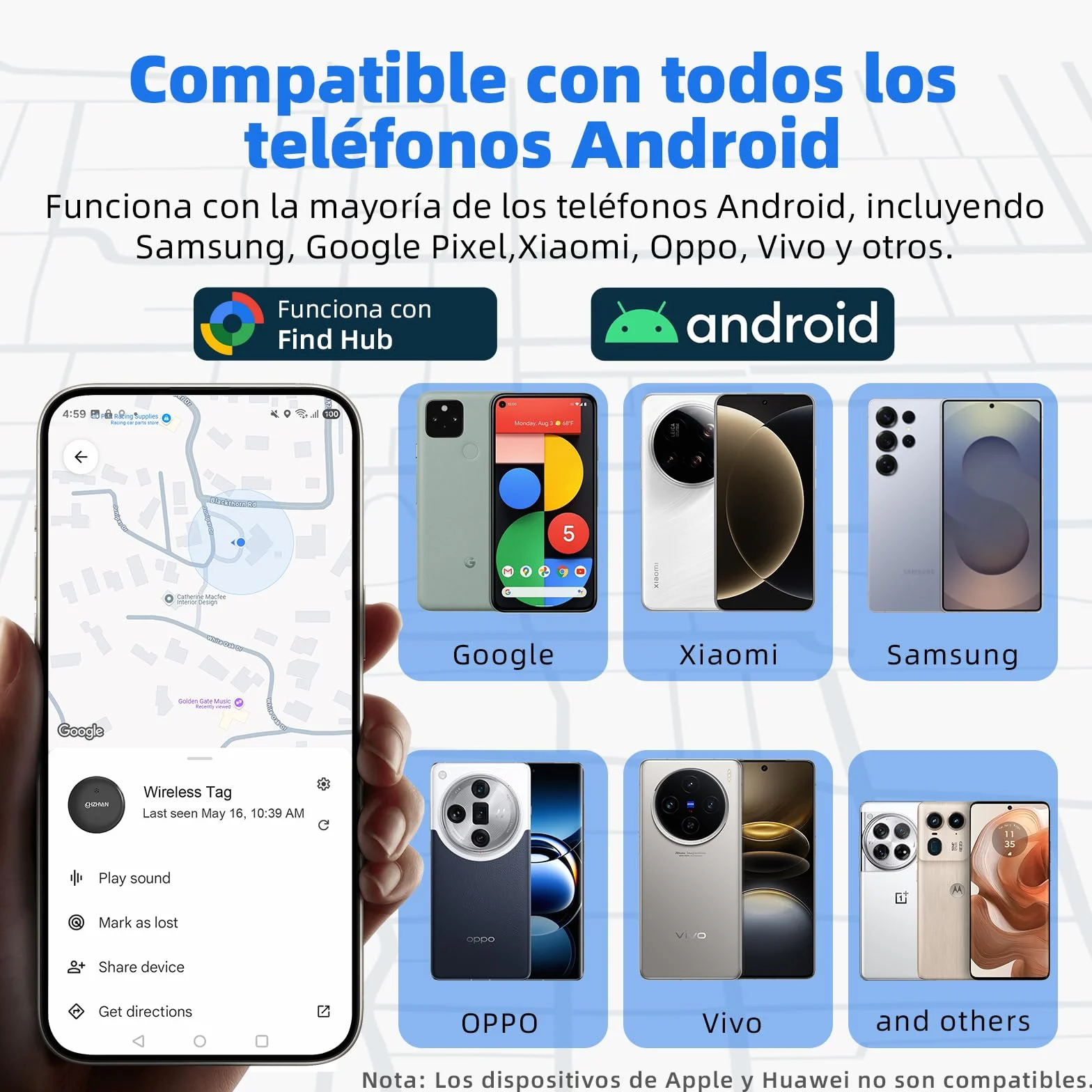 Android Smart Tracker Tag,Google Localizador Funciona con Find Hub App (SÓLO Android),Bluetooth Key Finder para Llaves,Bolsas,Equipaje,Mascotas y Mochila,Impermeable IP67，Batería Reemplazable,2 Negro