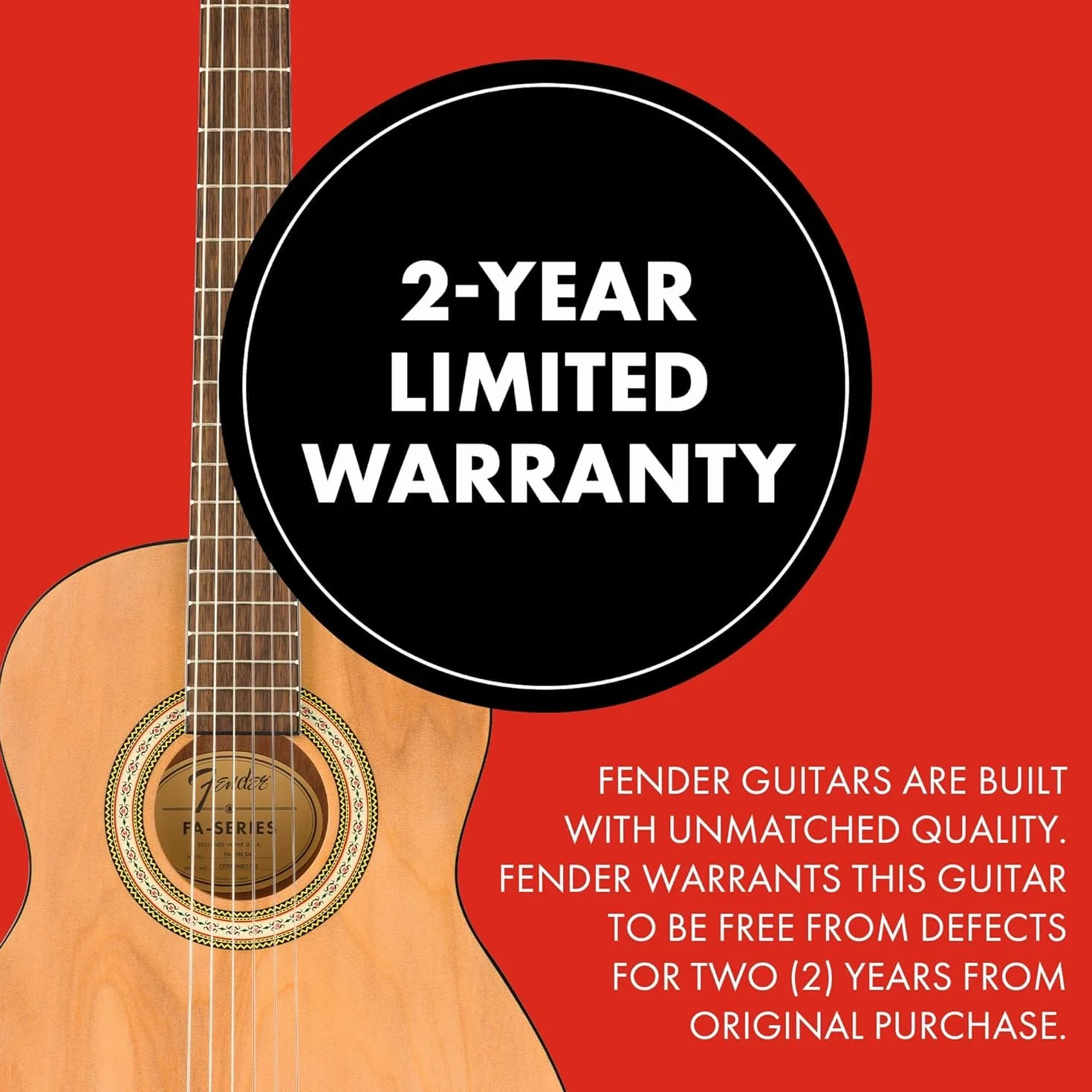 Fender Classic Design CN-25 de cuerdas de nylon, diapasón de nogal escala corta, guitarra acústica clásica tamaño 3/4, natural. Ideal para principiantes