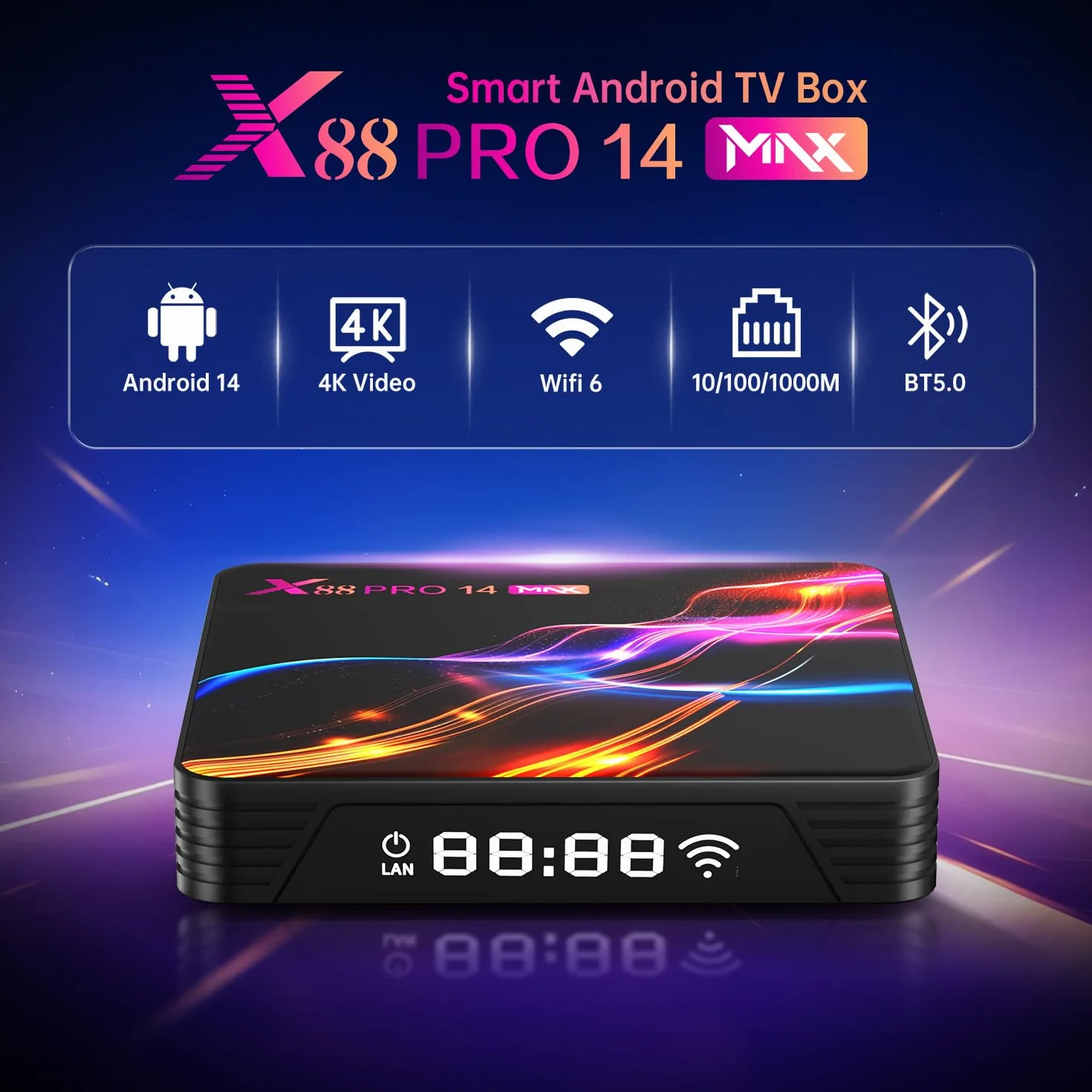 Android TV Box 4GB RAM 32GB ROM RK3528 Quad-Core 64bit Cortex-A53 4K 2.4G/5G Dual-Band WiFi Ethernet USB 3.0/2.0 Smart Box