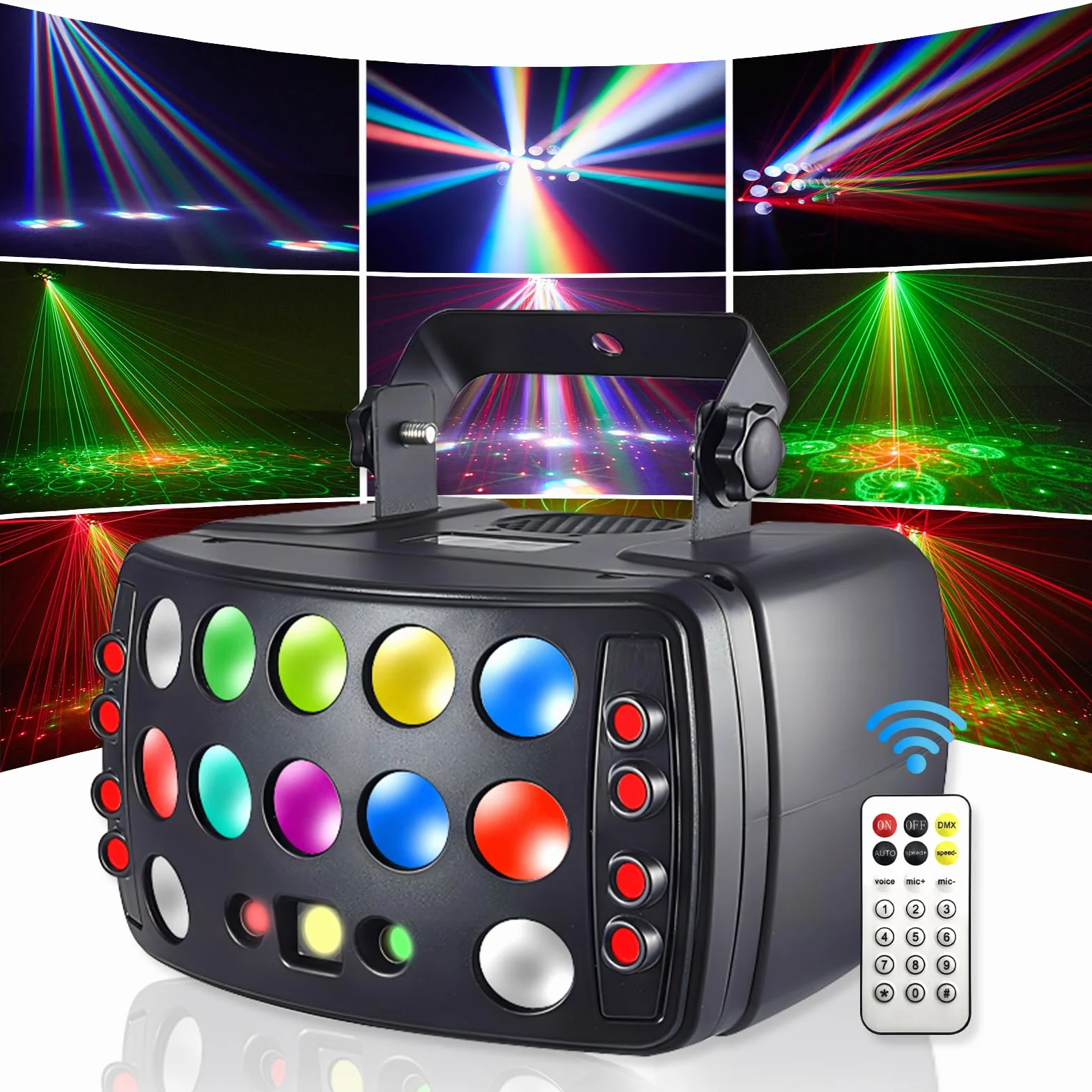 Eagou Diary luces discoteca,50W RGBW LED DMX512 luces de discoteca Flash con función de atenuación súper suave para fiestas,djs,familias,bares