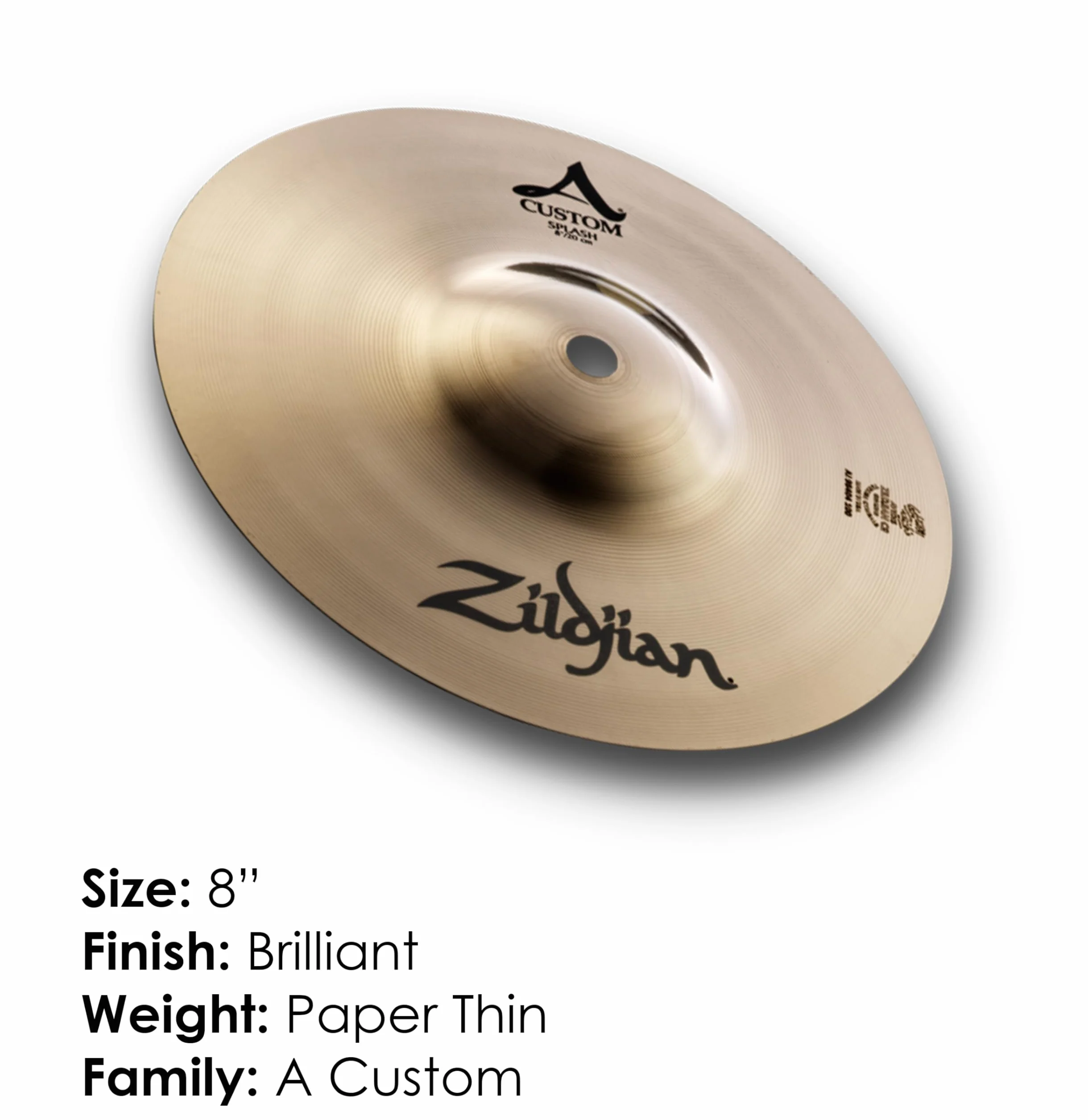 ZILDJIAN A20538 A Custom Platillo A Custom 8" splash