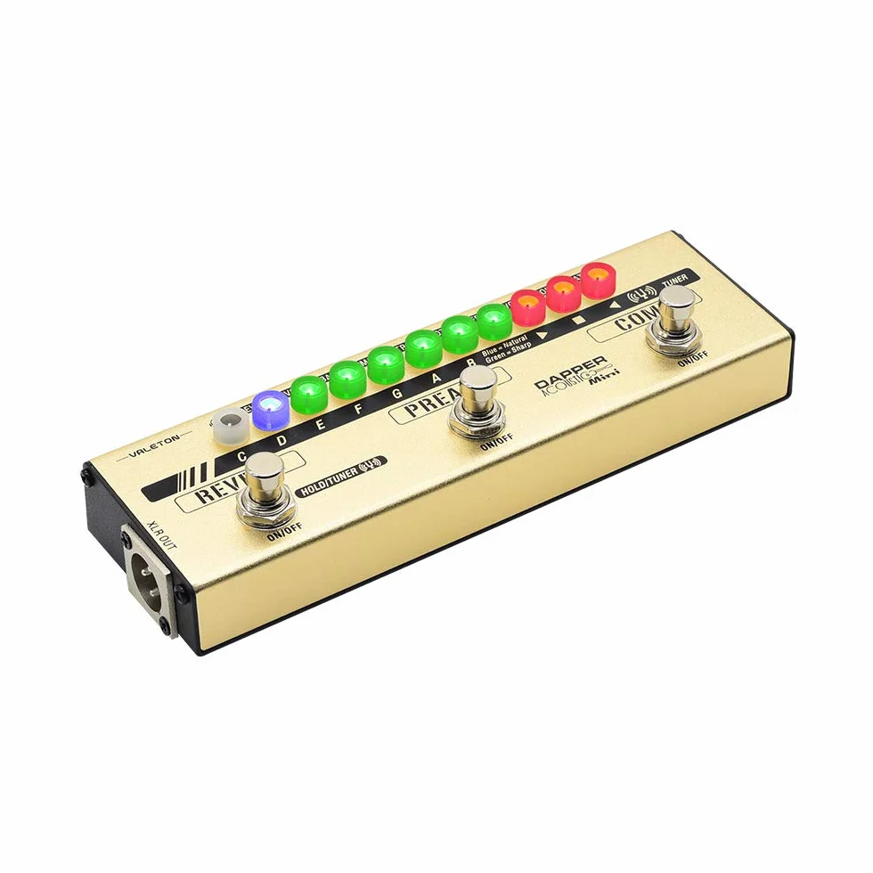 Valeton Dapper Acústica Mini guitarra electroacústica DI Preamplificador analógico Pedal multiefectos