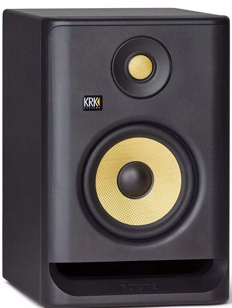 Audibax KRK Pareja RP5 G4 Monitores Estudio Amplificado Negro Neo STM-10 Soportes Monitores/Altavoces Estudio para Mesa Regulables (Pareja)
