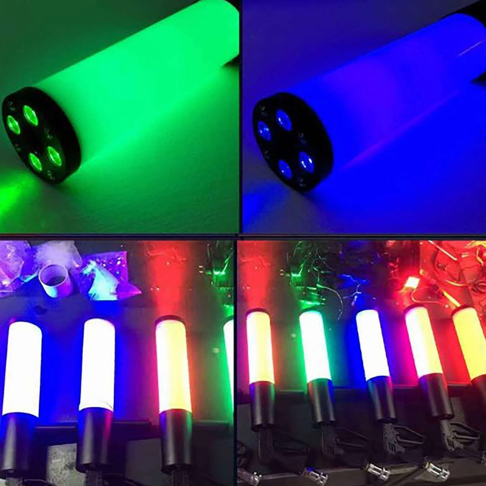 Janefer care Máquina de Niebla de CO2, Pistola de cañón de CO2 LED de Mano, máquina de Chorro RGB, Barra de Club, Efectos de DJ, Pistola de Humo, Rojo, Verde, Azul, 3 Colores
