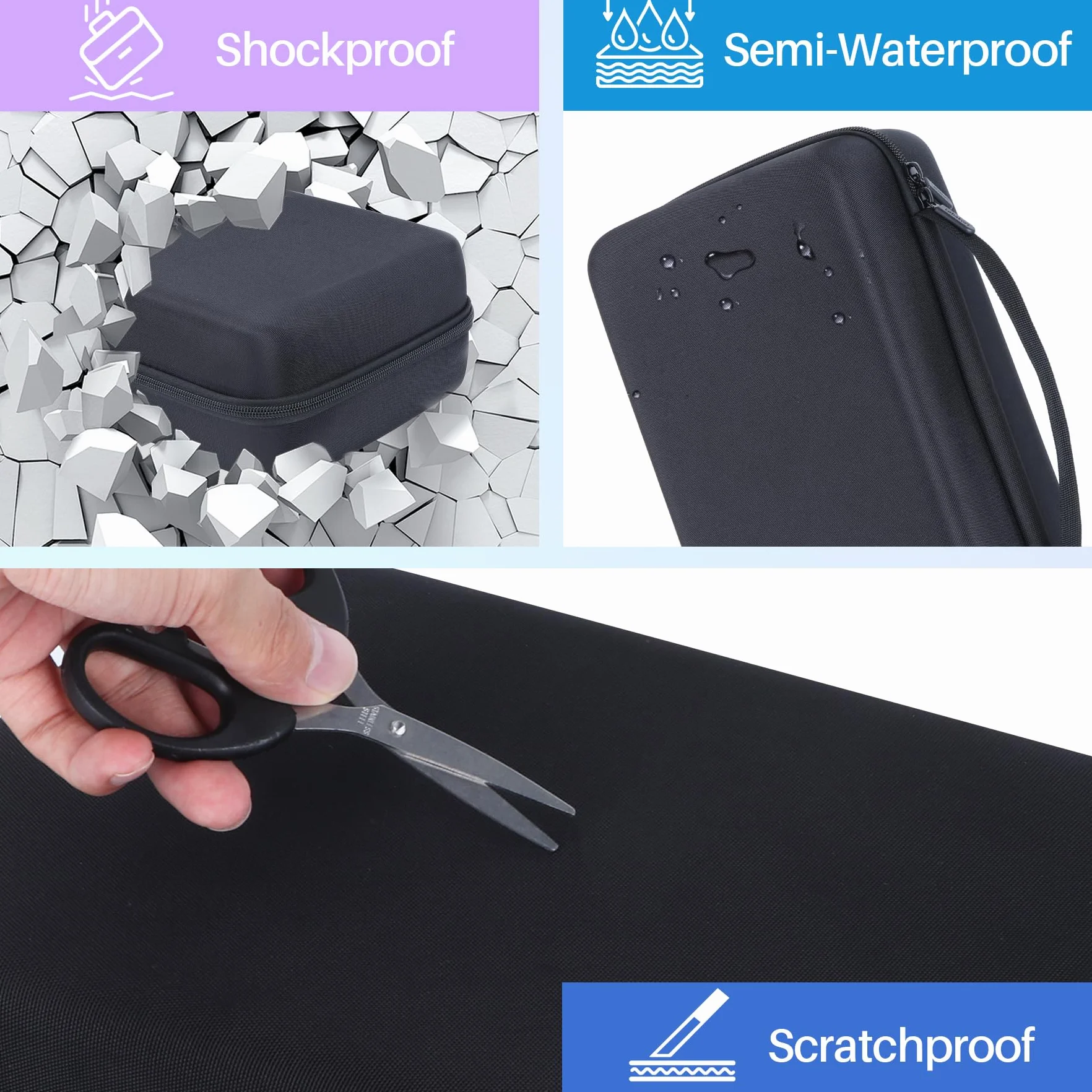 Lebakort Duro Viajar Caja Estuche Funda para Yoton 12,5"/YOOHOO 12,5"/GOnavidio 12"/Arafuna 12-12,5" /DBPOWER 12-12,5 "/WONNIE 12,5"/ieGeek 12,5" Reproductor de DVD portátil (Negro)