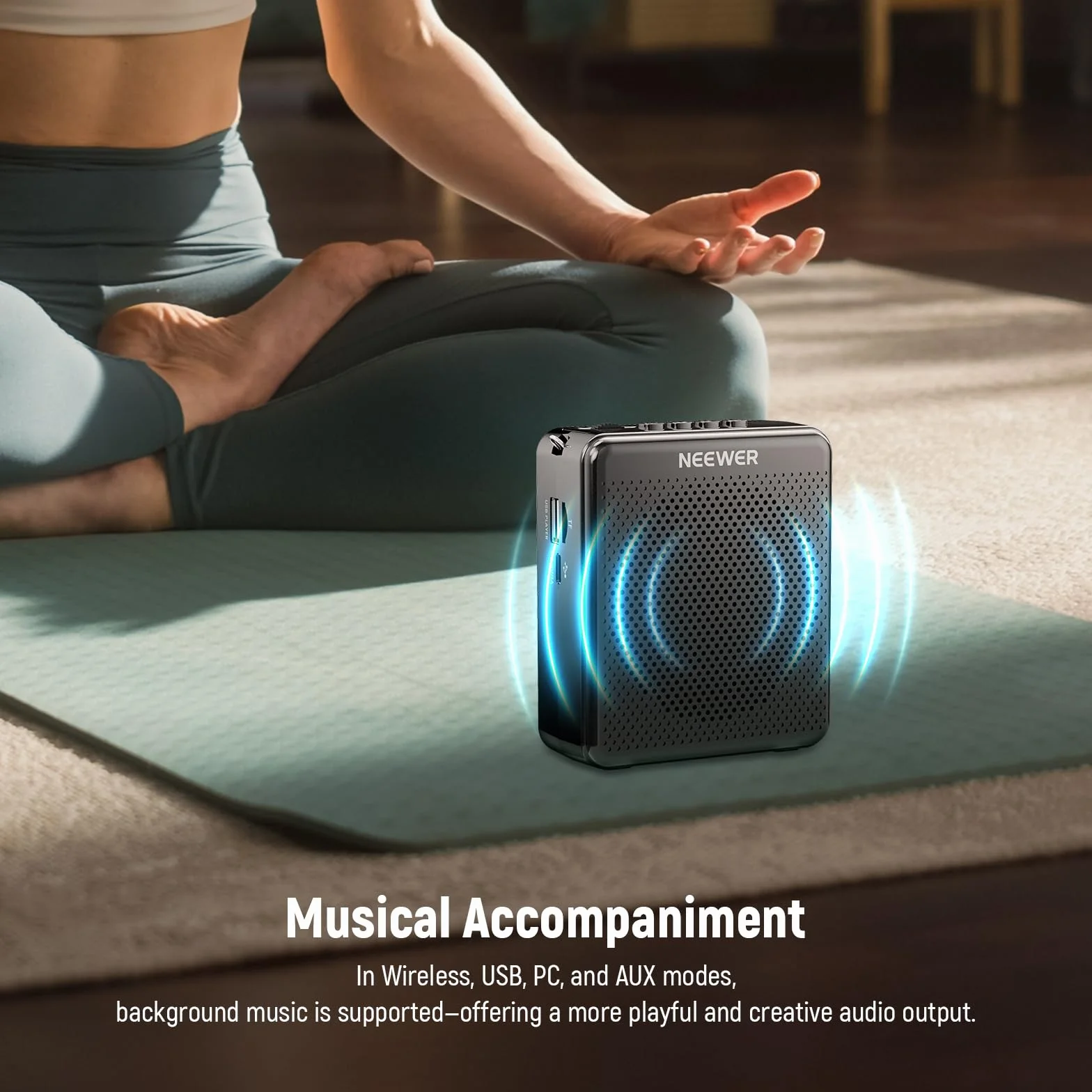 NEEWER VA02 Amplificador Voz con Micrófono Inalámbrico, Mini Altavoz Portátil Recargable USB C Cancelar Ruido Megáfono & Mic Set, 10 Hrs Duración, Alcance15m para Profesores Formadores Tour Guides