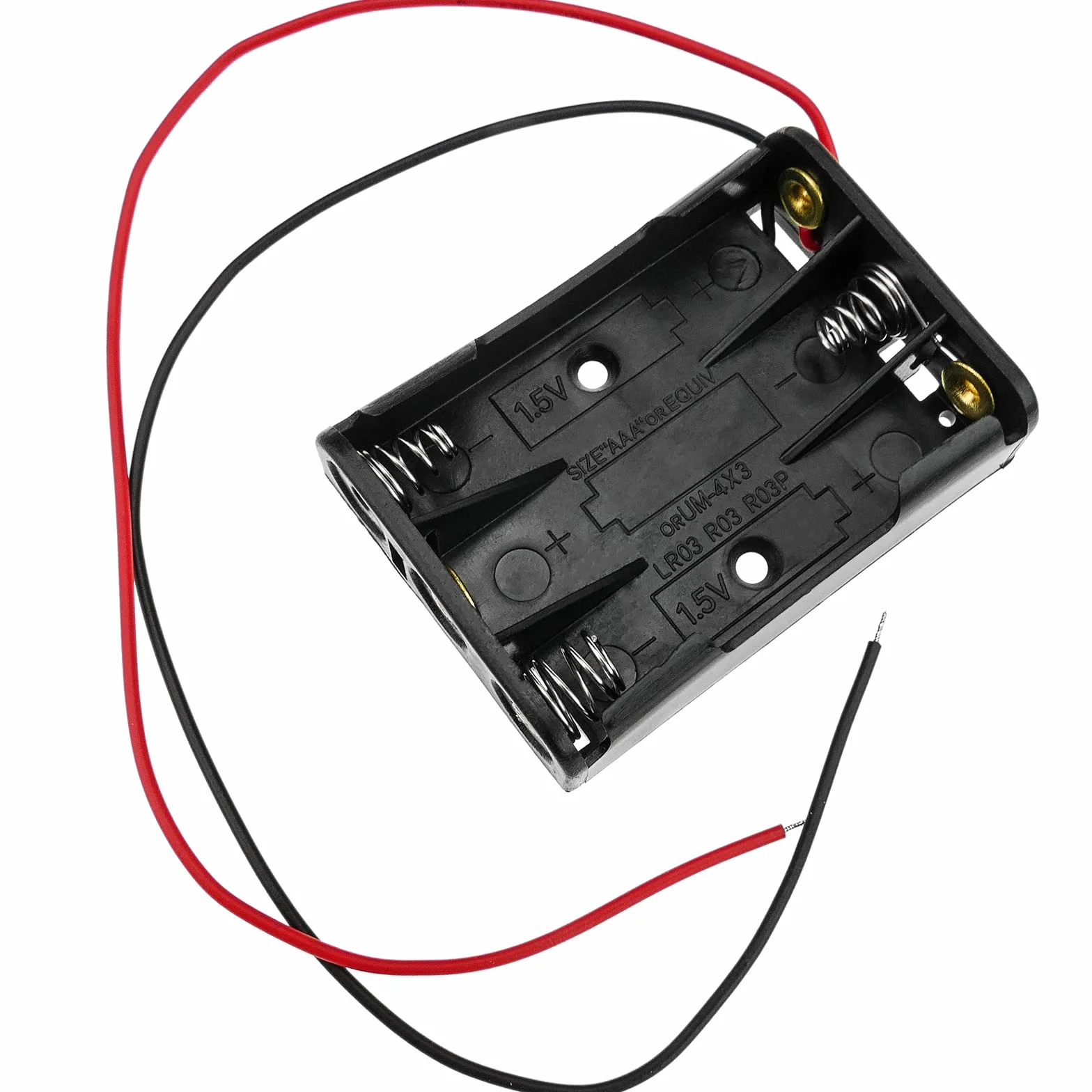 BeMatik - Portapilas Plano para 3 Pilas AAA LR03 de 1.5V