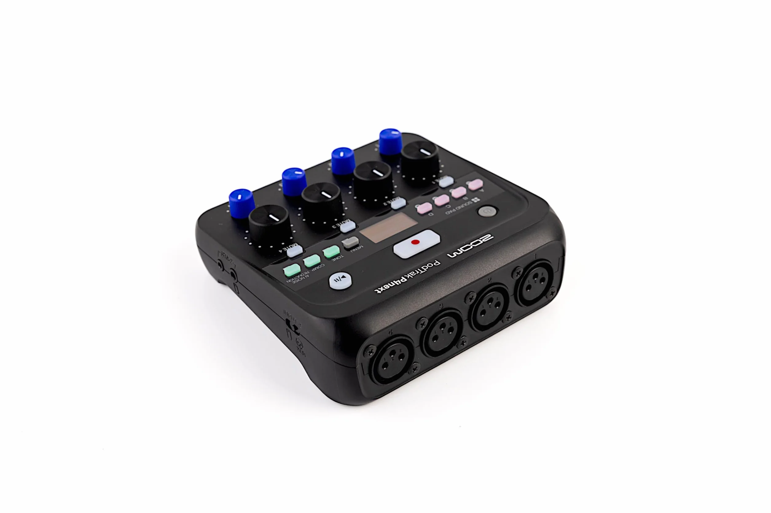 Zoom - PodTrak P4next – grabadora de podcast de 4 micrófonos, reducción de ruido con IA, pads de sonido, interface USB-C, grabación en tarjeta SD de hasta 2 TB, alimentado por pilas o USB