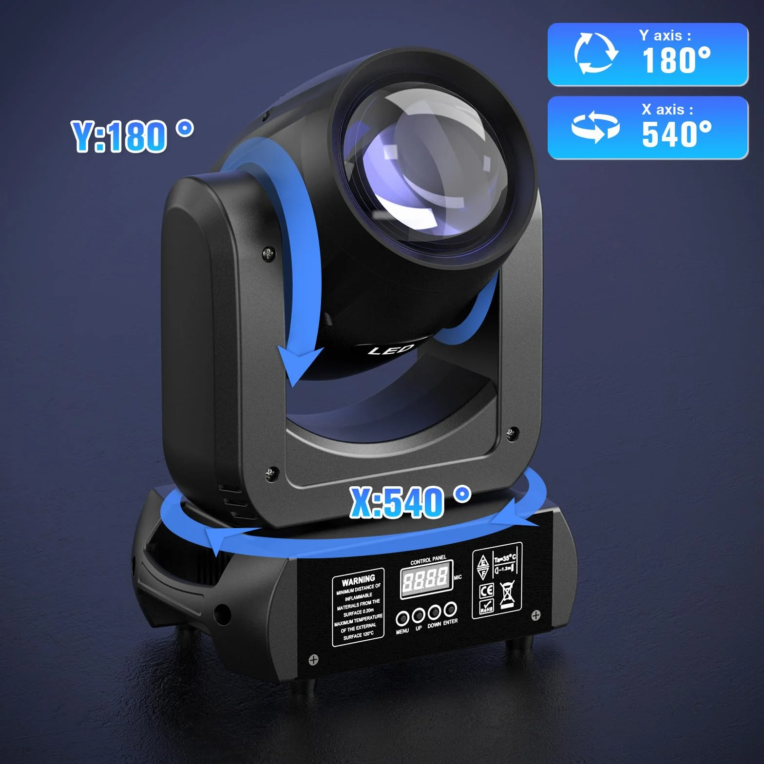 150W Cabeza Móvil Luces de Discoteca DMX RGBW LED DJ Luces Escenario Foco Profesional Fiesta para Boda Show Bar Club Navidad