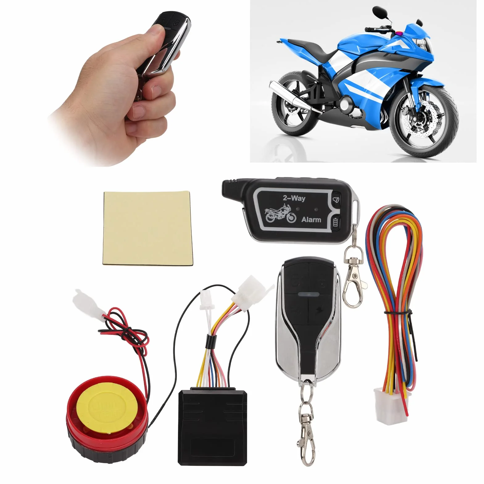 de Alarma Bidireccional para Motocicleta, Yosoo de Alarma Bidireccional para Motocicleta Alerta de Sonido de Vibración Control Remoto LCD Antirrobo Robo Ahorro de Energía
