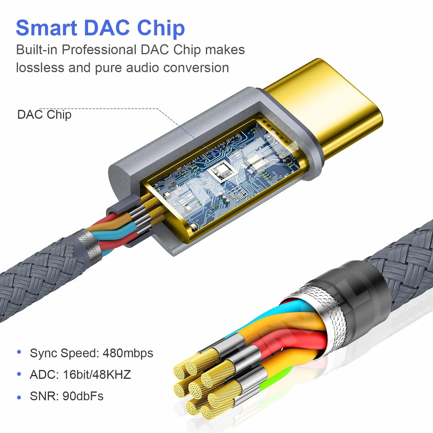 Adaptador USB C a jack 3,5 mm, cable auxiliar compatible con iPhone 15 Pro Max, Samsung Galaxy S23, iPad Pro