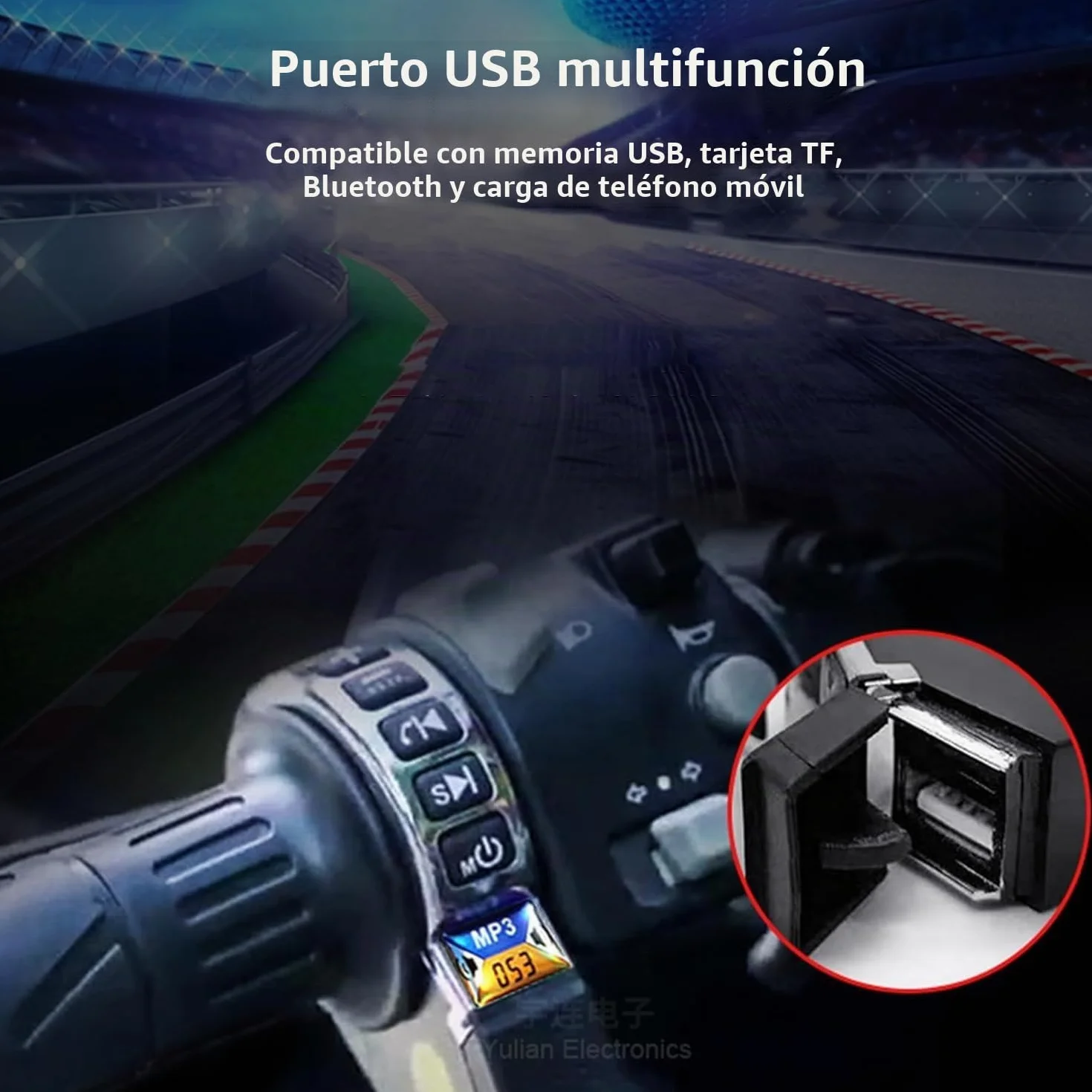 Altavoz moto manillar Systèmes Audio stéréo de guidon Avec Radio FM et Bouton de contrôle, gamme complète étanche Bluetooth Haut-parleurs stéréo Pour Scooter 12V VTT