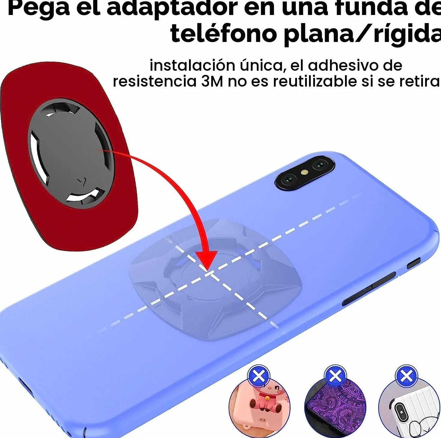 Taomeng Soporte universal para manillar de moto y bicicleta, giratorio 360° para teléfono MTB