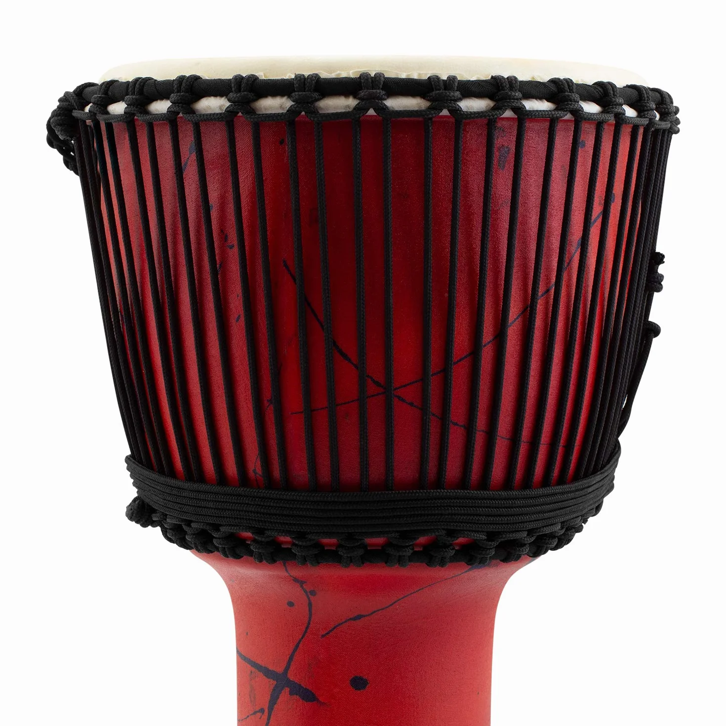 MDJ003-RD - Djembe con parche de piel cabra color rojo (12")