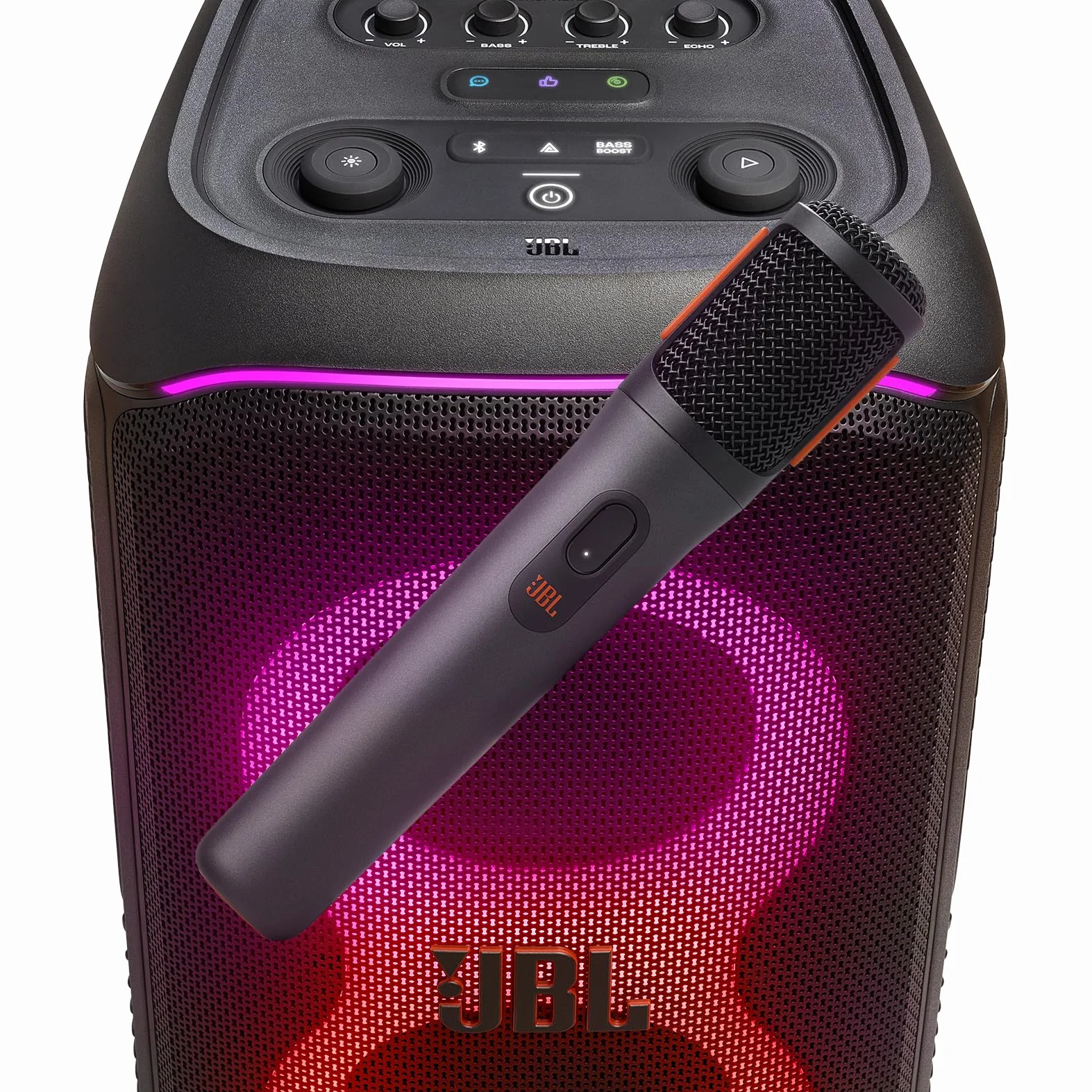 JBL PartyBox - Micrófono inalámbrico digital - 2 micrófonos, batería recargable (20 horas - 700 mAh), voz clara, sonido nítido, conexión estable de 2.4 GHz