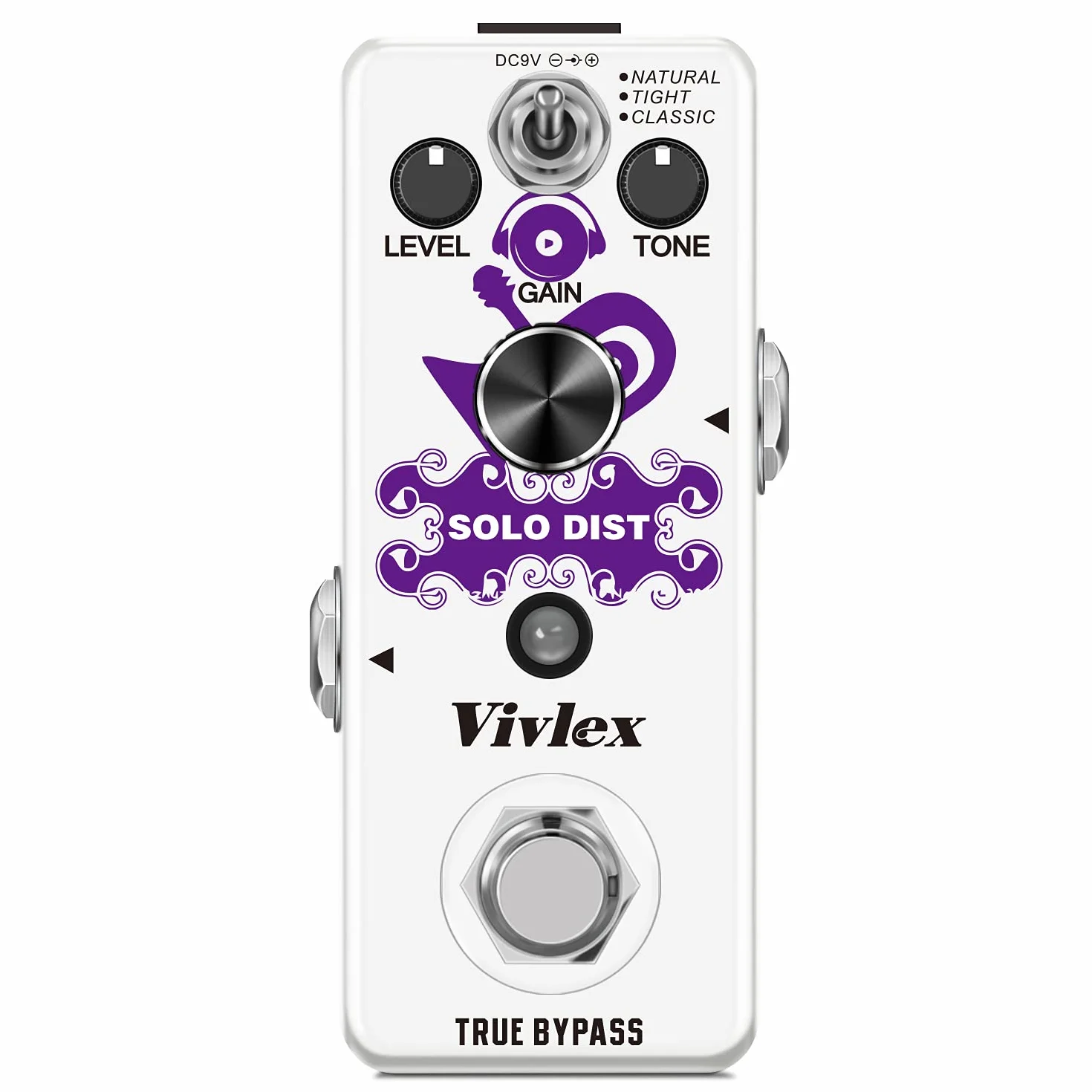 Distortions Pedal de efectos de guitarra de alta ganancia Mini pedal analógico británico de distorsión de sonido apilamiento para guitarra eléctrica True Bypass LEF-301B