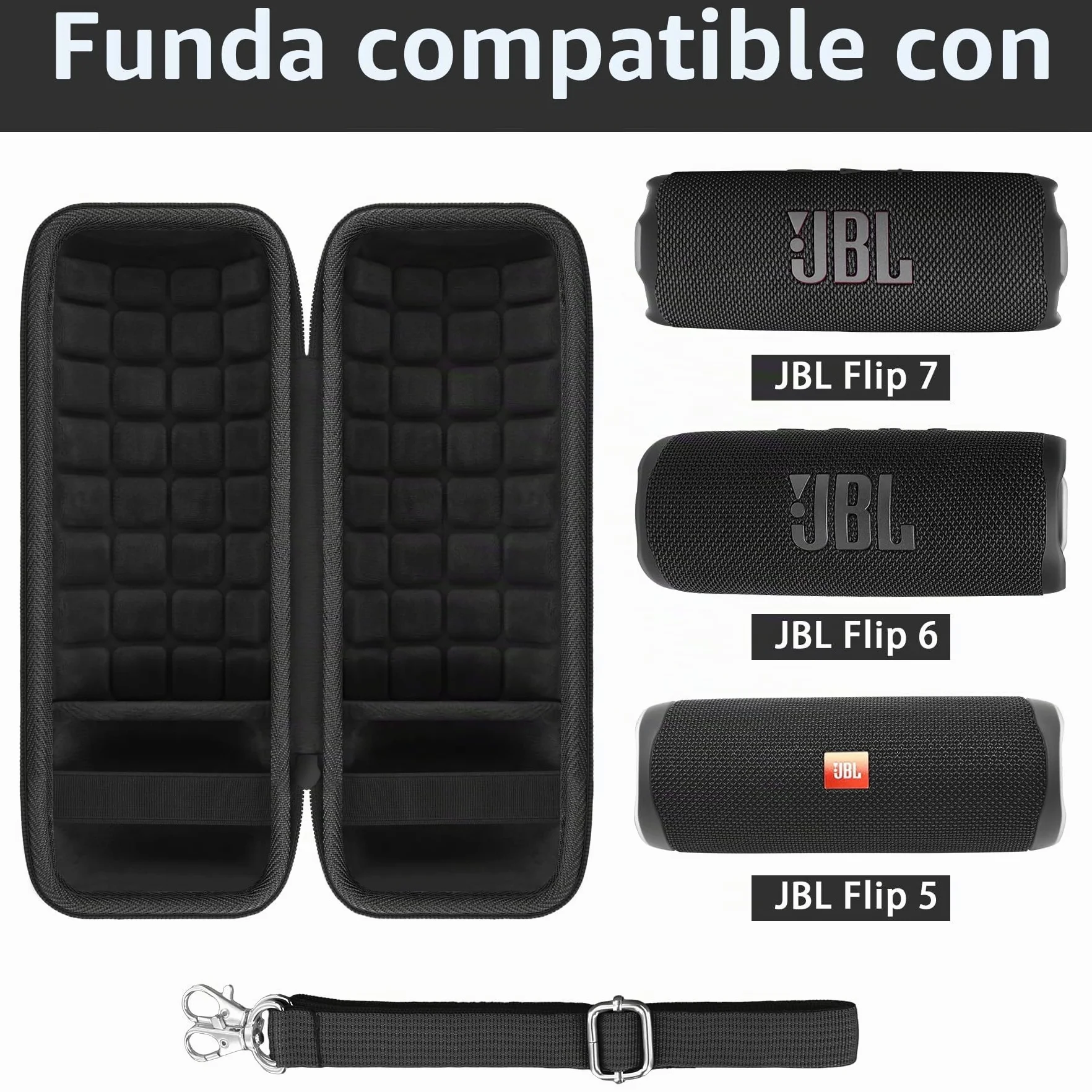 co2CREA Duro Viajar Fundas Caso Cubierta Estuche Compatible para JBL Flip 7 FLip6 Flip 5 Altavoz Bluetooth Portátil (Funda Solo,Case Only)