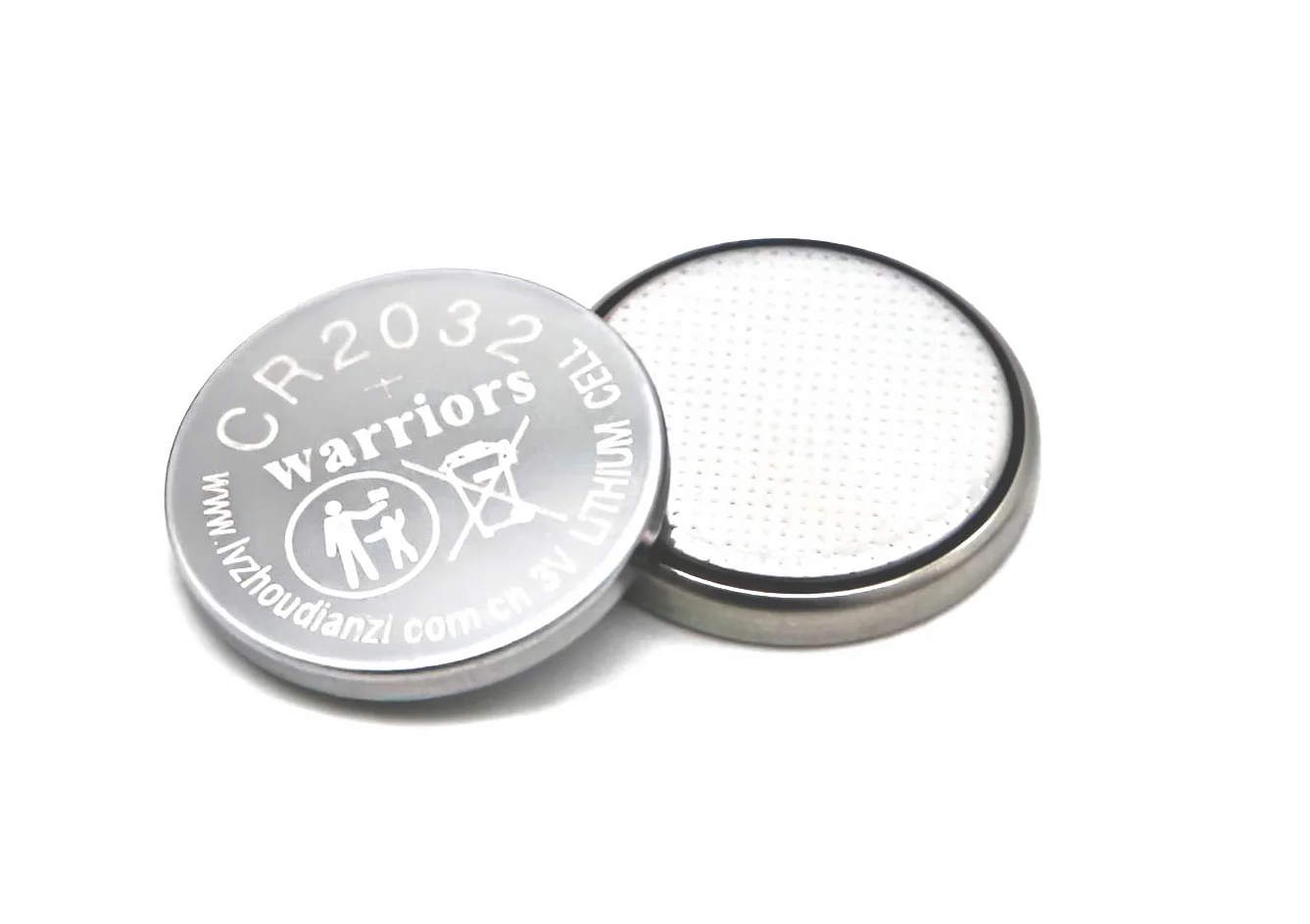 Warriors 20X CR2032 2032 Pilas de Litio de 3V Tipo Botón, Empaque Seguro para Niños, para Dispositivos Electrónicos y Llaves de Coche