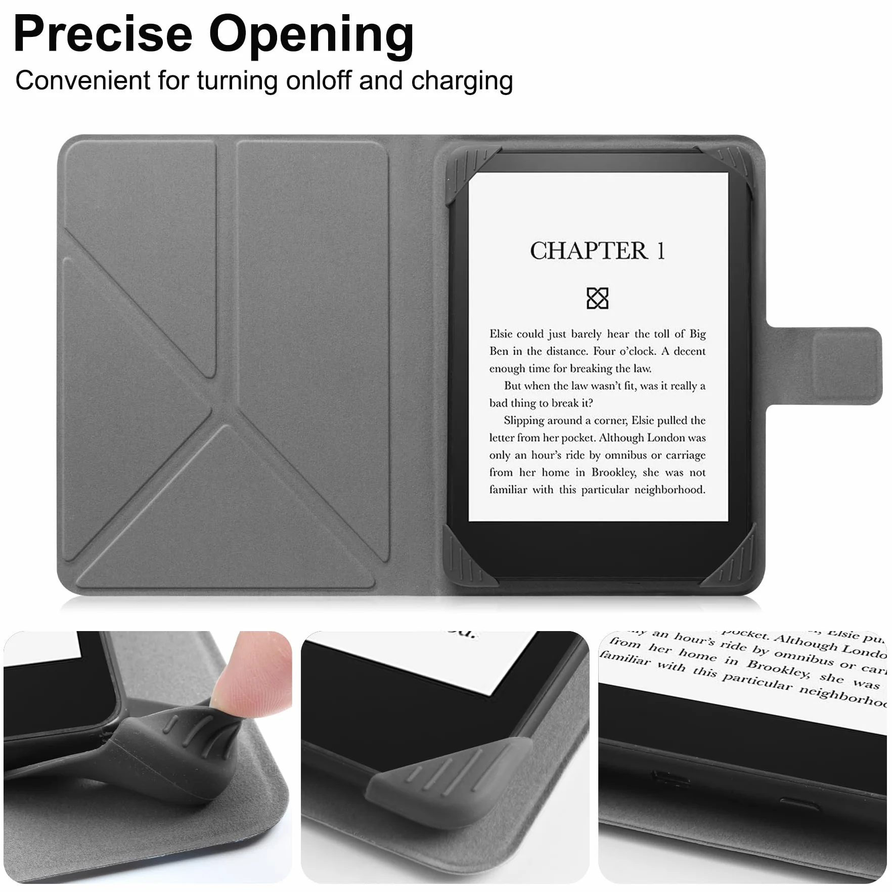 HGWALP Funda Universal para 6.8" 7" Paperwhite eReaders, Funda Folio Stand Soporte con Correa Compatible con 6.8 Pulgadas 7 Pulgadas Paperwhite Kindle/Kobo/Voyaga/Lenovo/Sony E-Readers-Library