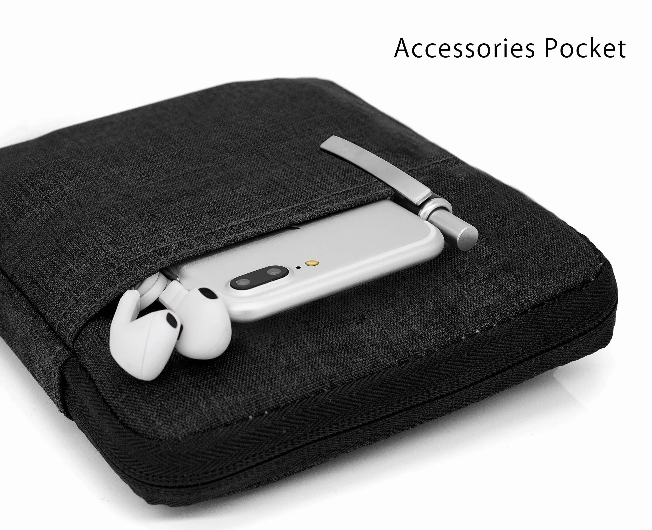MyGadget Bolsa de Nylon para Tablet 7 Pulgadas - Estuche Acolchado 14,5 x 17 cm - Sleeve Negro para Kindle Oasis 9a & 10a Generación