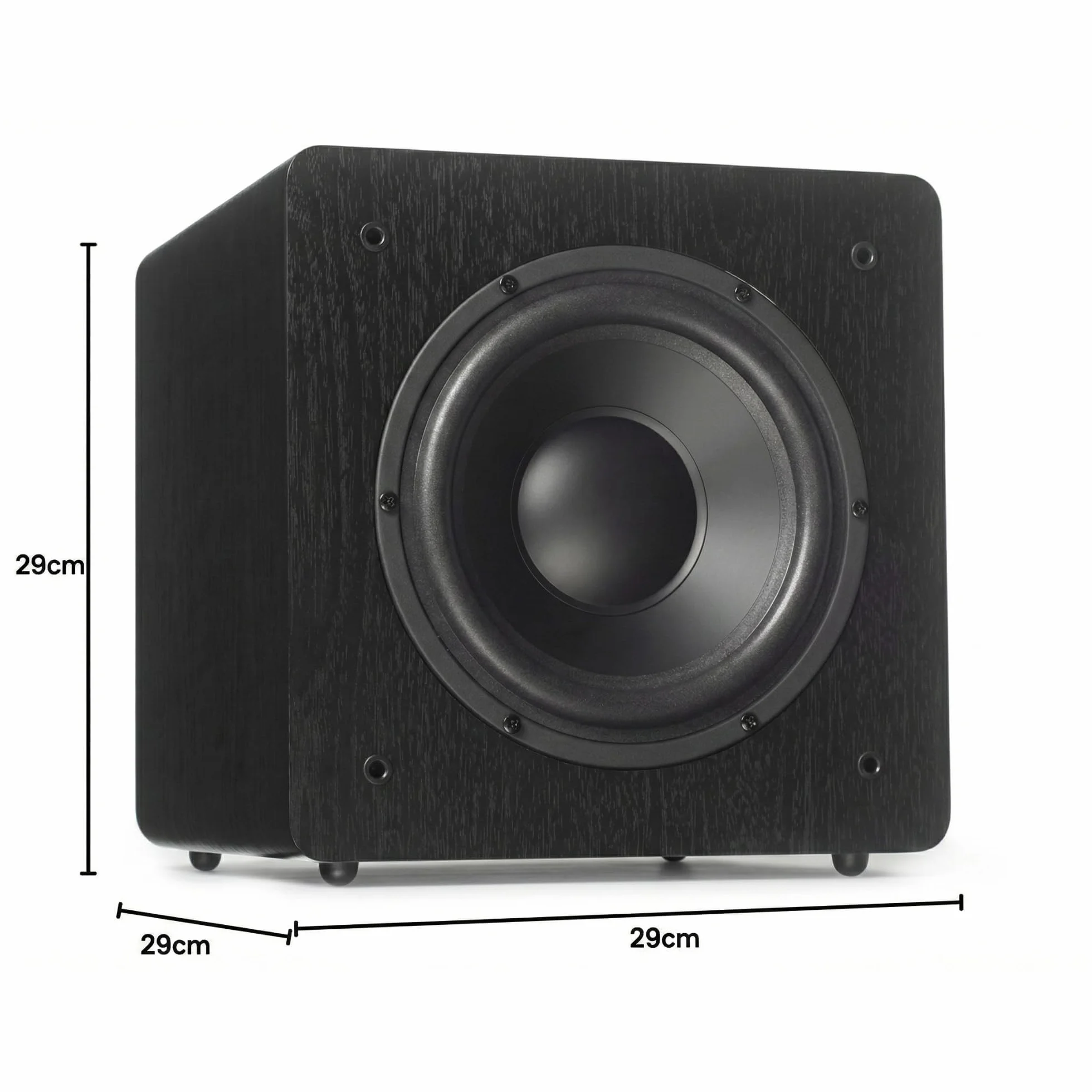 DYNAVOICE Challenger Sub-8 Negro – Subwoofer Activo 8" 90W RMS (125W Máx.), 25-180 Hz, Auto On/Off | para Home Cinema 5.1 y HiFi hasta 25 m² | RCA/LFE y Alta Nivel