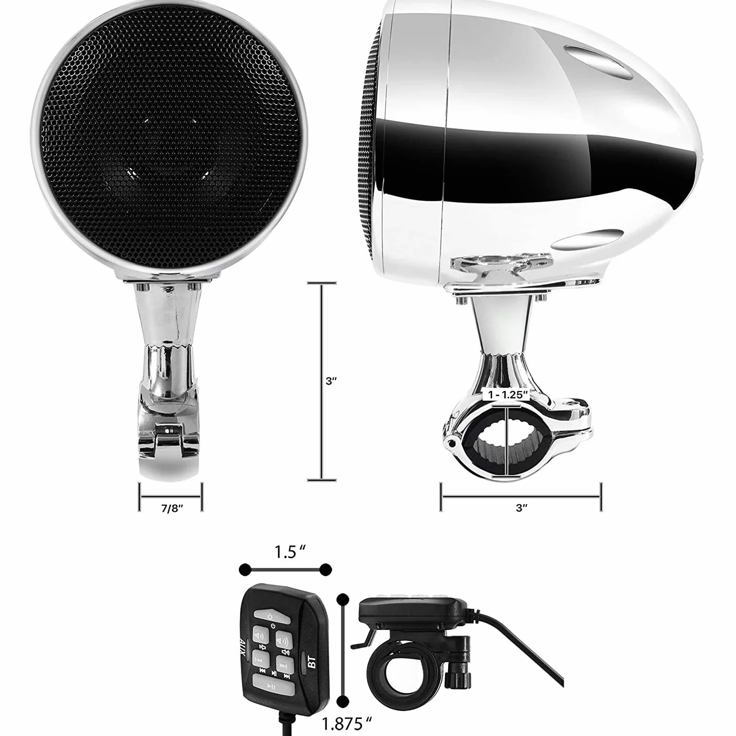 SPK350X 4 Cala Głośnik Motocyklowy Bluetooth Wodoodporny Stereo System Audio ATV UTV Quad